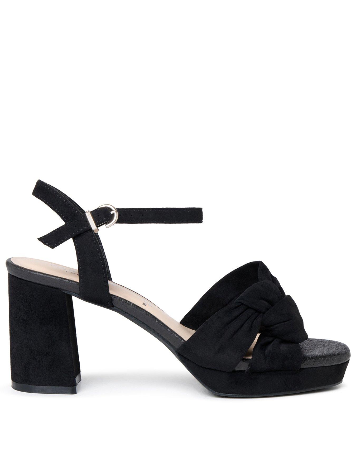 Paradox London Liliane Platform Block Heel - Black