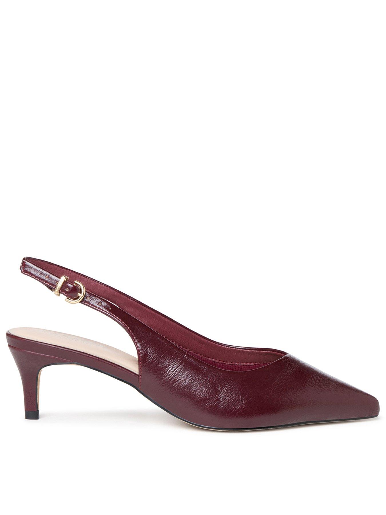 Paradox London Galina Wide Fit Slingback Heeled Shoe - Red