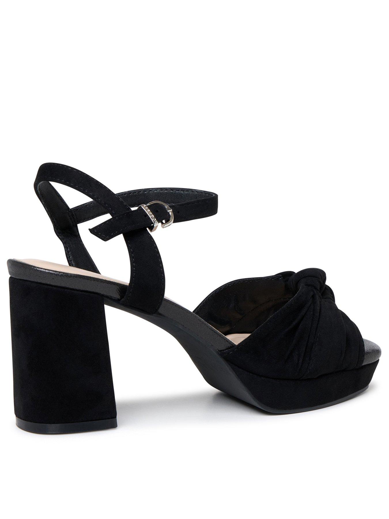 Image 3 of 7 of Paradox London Nola Wide Fit Knot Detail Platform Heel - Black