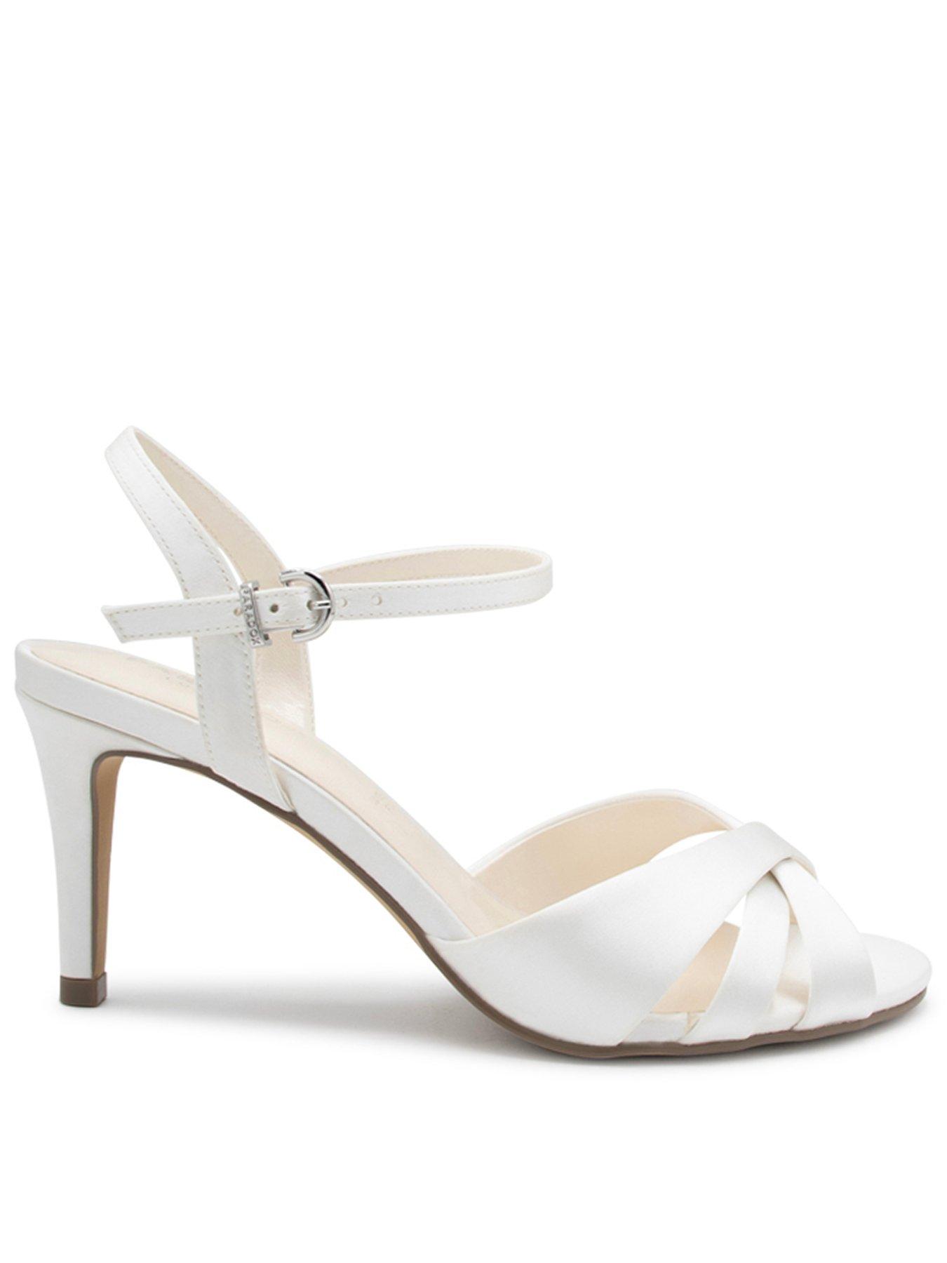 Paradox London Arista Wide Fit Strappy Ankle Strap Heeled Sandal - Ivory