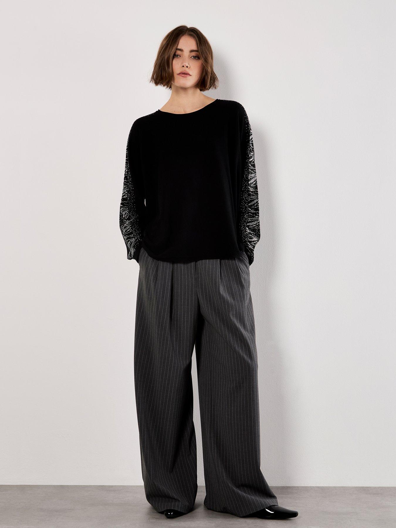 Image 5 of 5 of Apricot Snake Sparkle Arm Jumper - Black