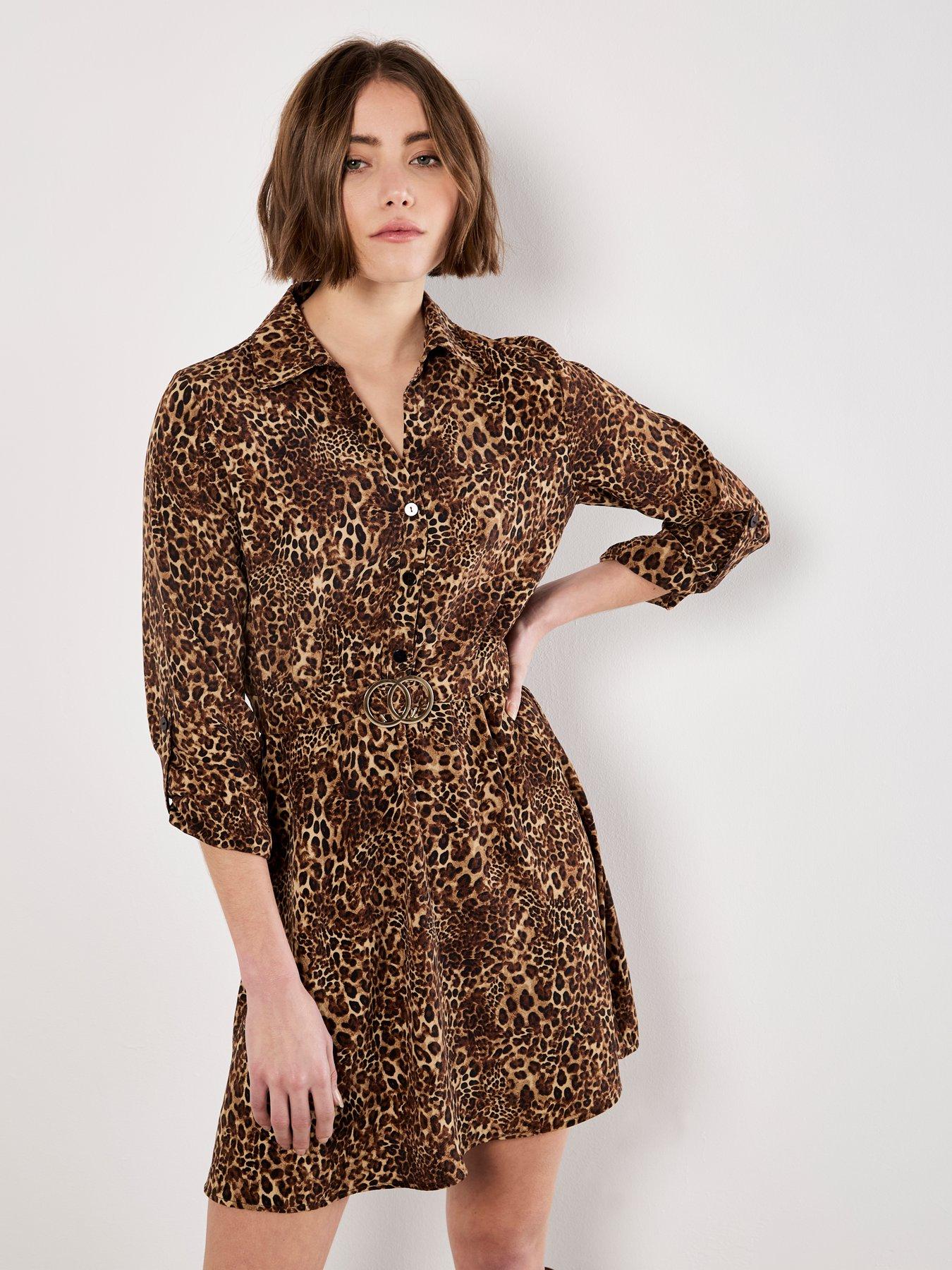 Apricot Apricot Ombre Animal Belt Dress