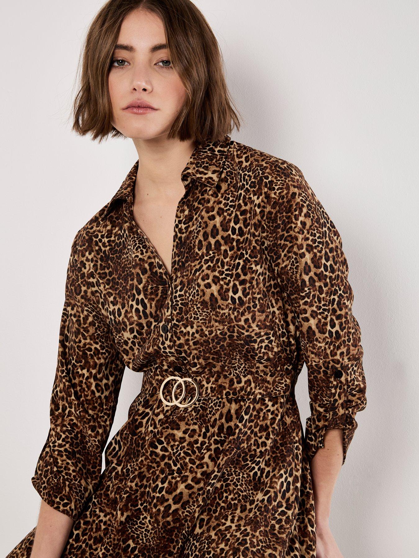 Image 4 of 4 of Apricot Apricot Ombre Animal Belt Dress