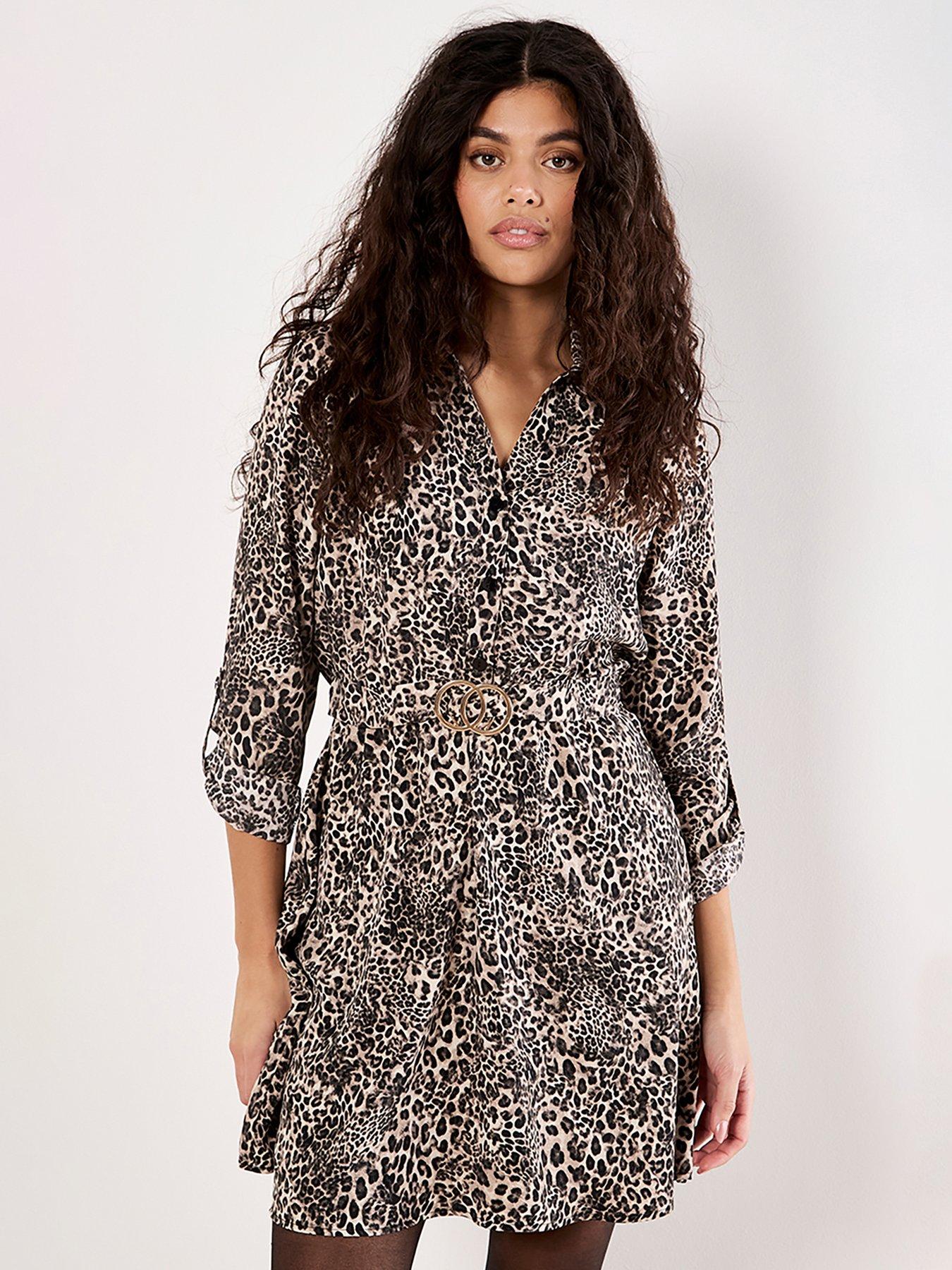 Apricot Apricot Ombre Animal Belt Dress