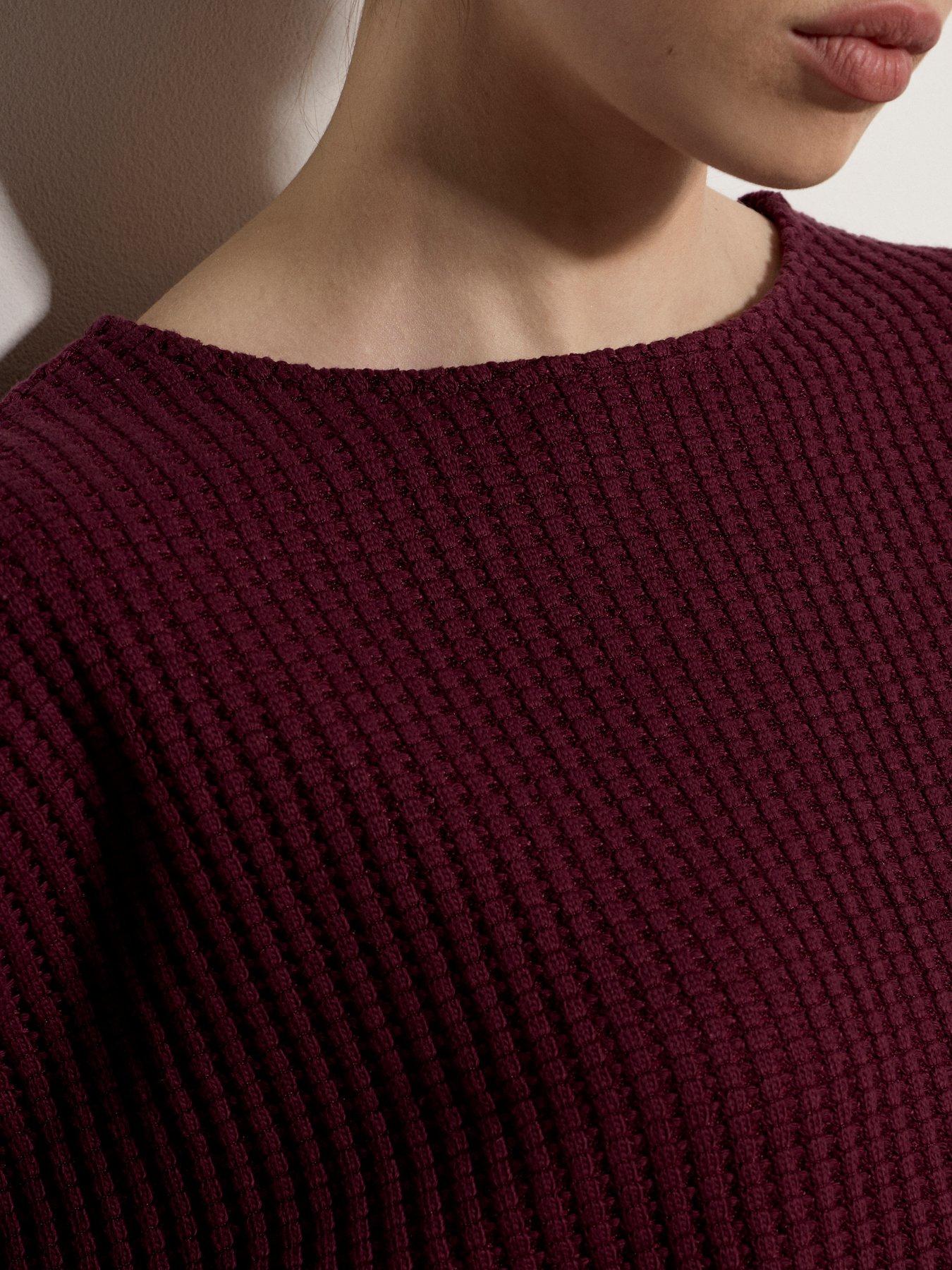 Image 4 of 4 of Apricot Waffle Knit Batwing Top