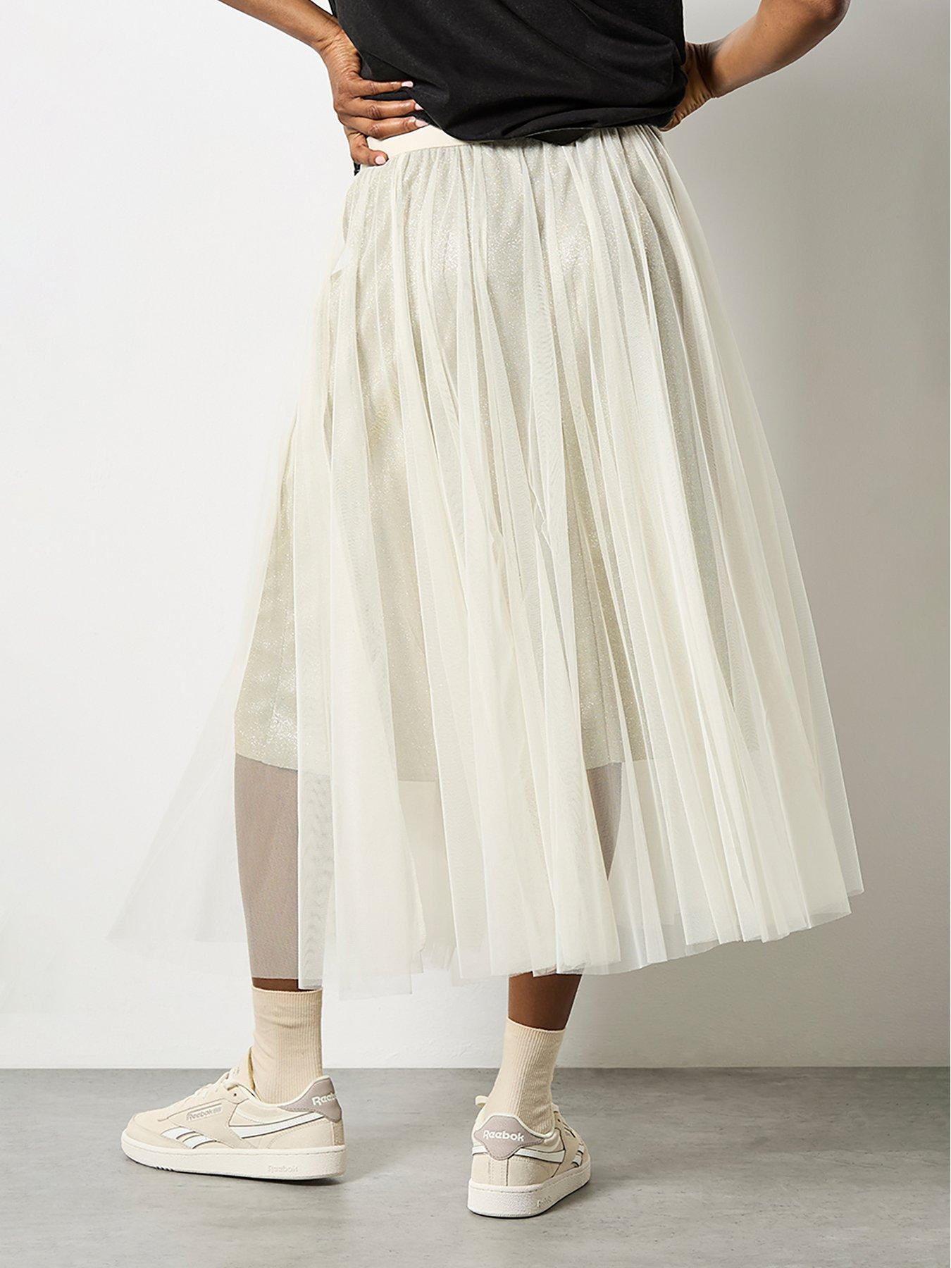 Image 2 of 4 of Apricot Apricot Sparkle Mesh Tulle Skirt