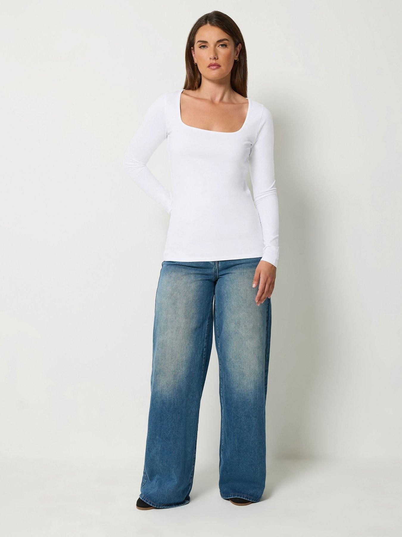 Image 3 of 4 of Long Tall Sally 2 Pack Square Neck Top - Black
