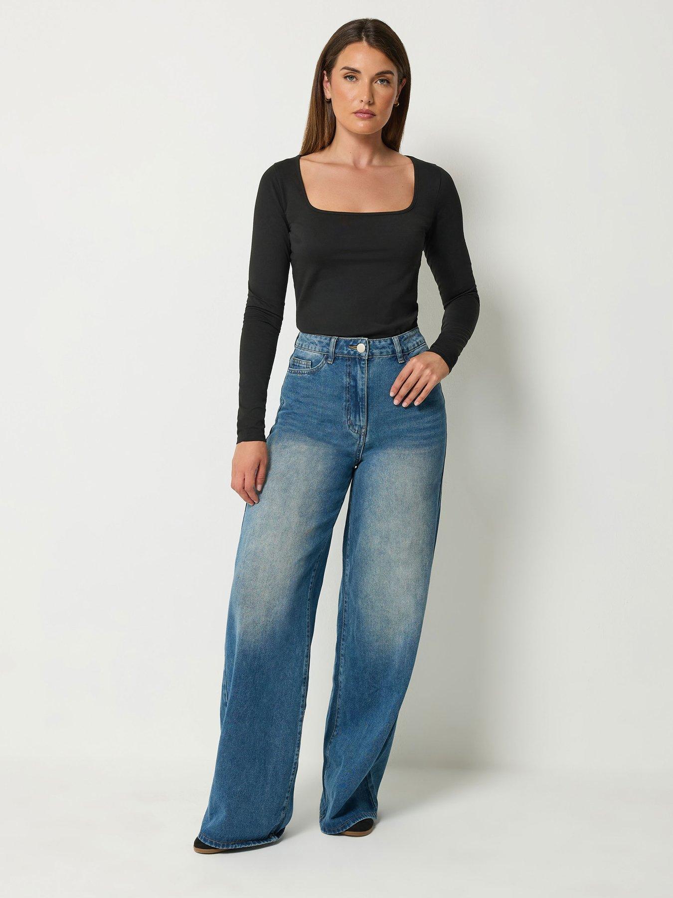 Image 4 of 4 of Long Tall Sally 2 Pack Square Neck Top - Black