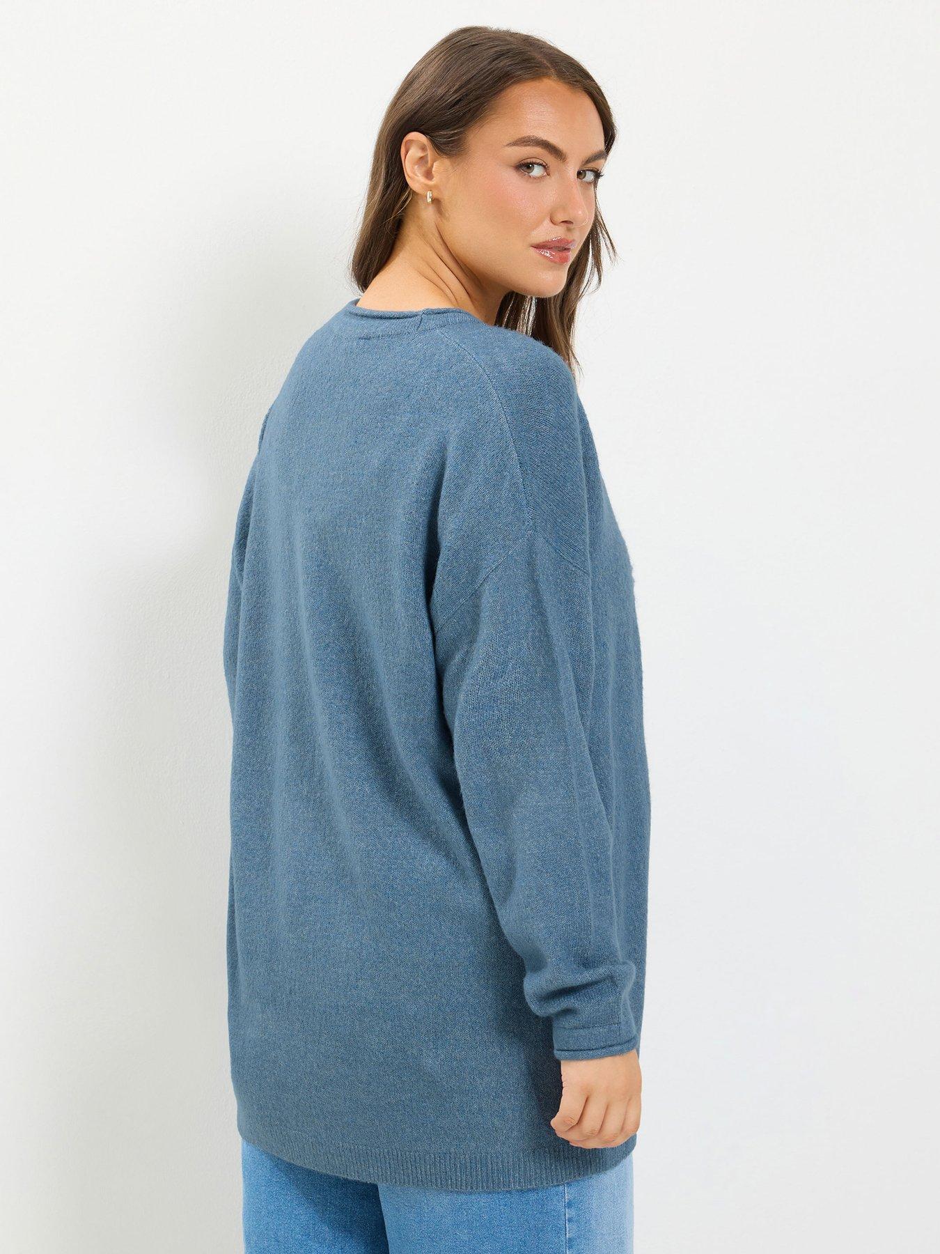 Image 2 of 4 of Yours Womens Plus Size Soft Touch Longline Cardigan - Blue