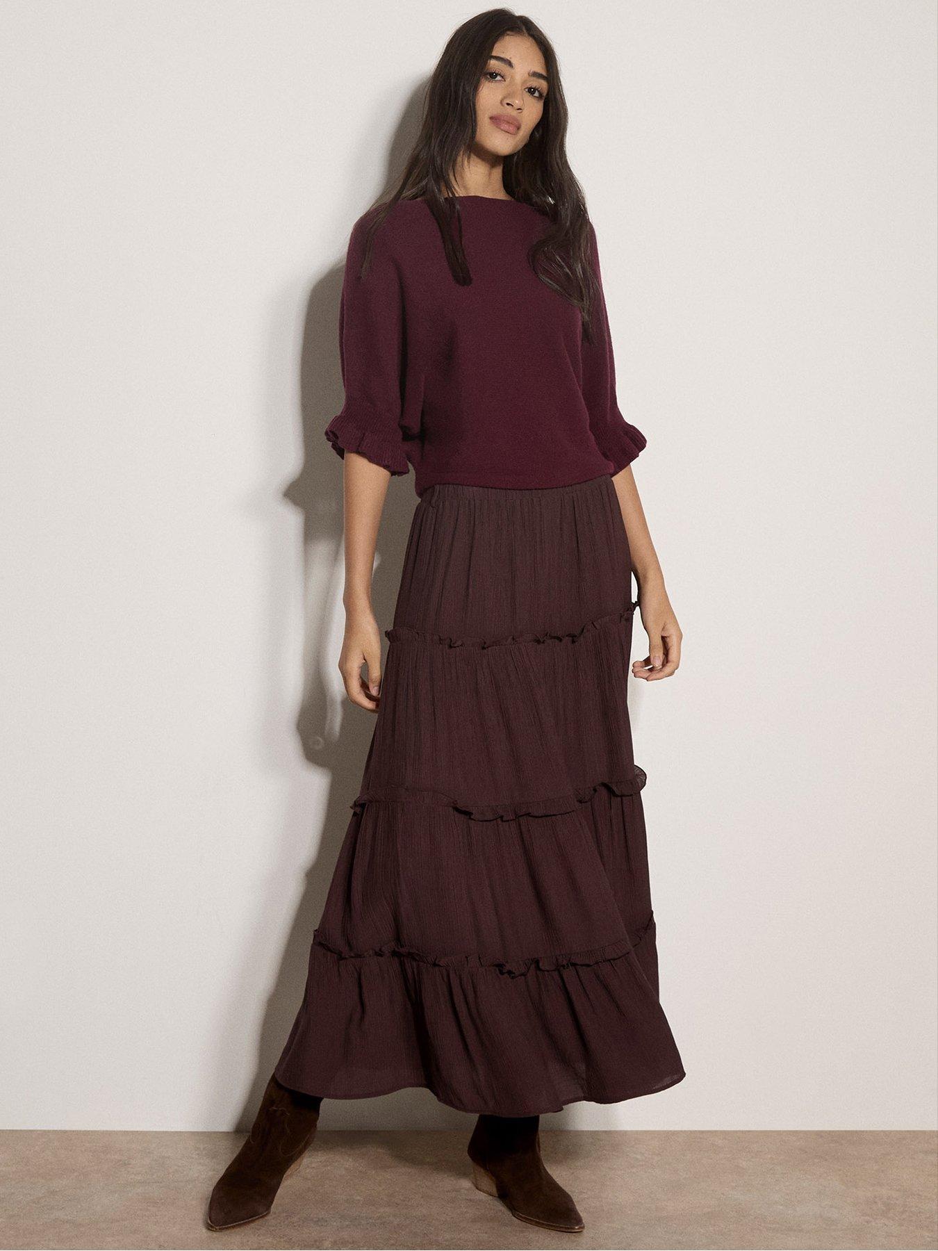 Image 1 of 4 of Apricot Ruffle Sleeve Batwing Jumper