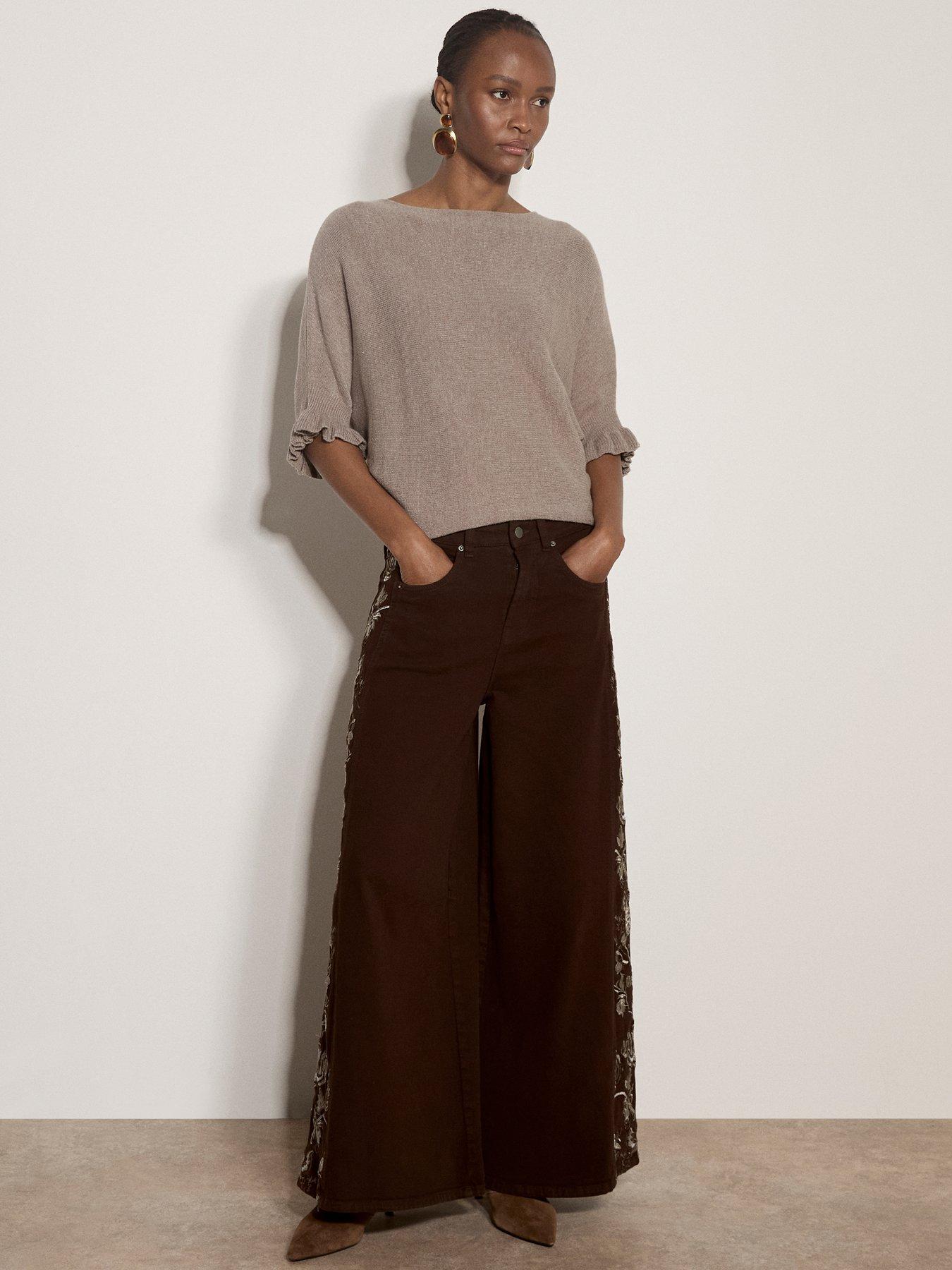 Image 3 of 5 of Apricot Ruffle Sleeve Batwing Jumper