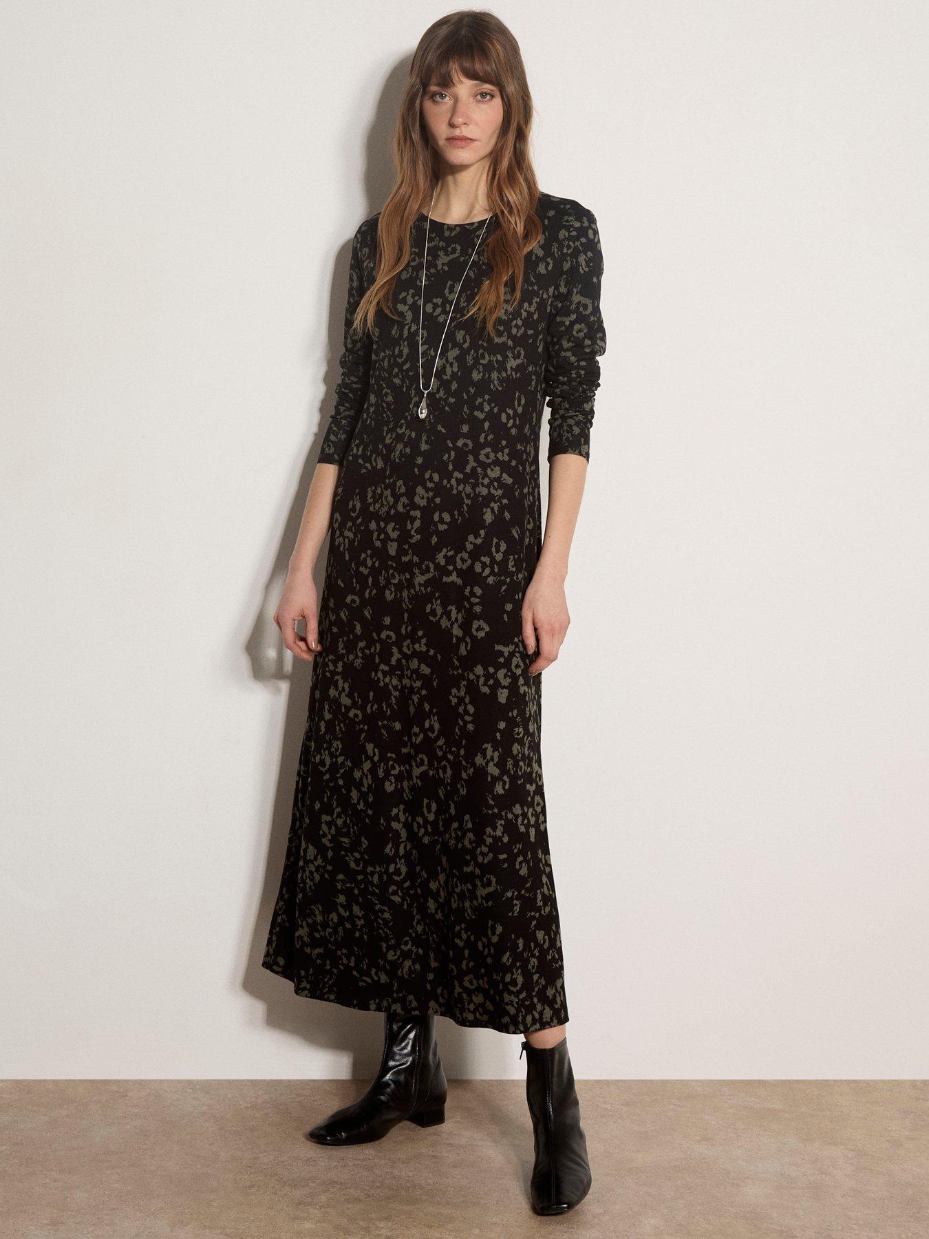 Image 1 of 4 of Apricot Apricot Distressed Leopard Jersey Dress