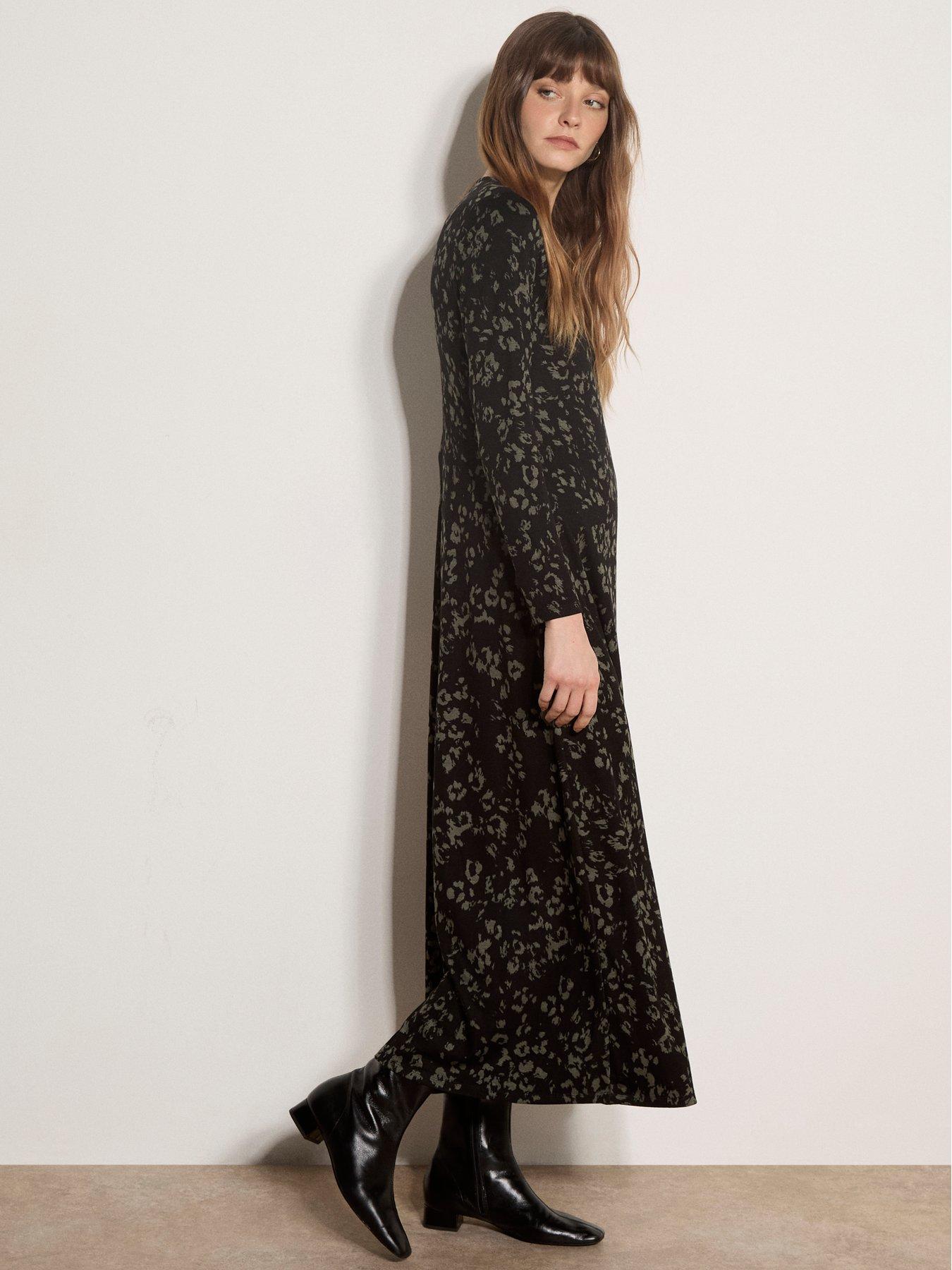 Image 3 of 4 of Apricot Apricot Distressed Leopard Jersey Dress