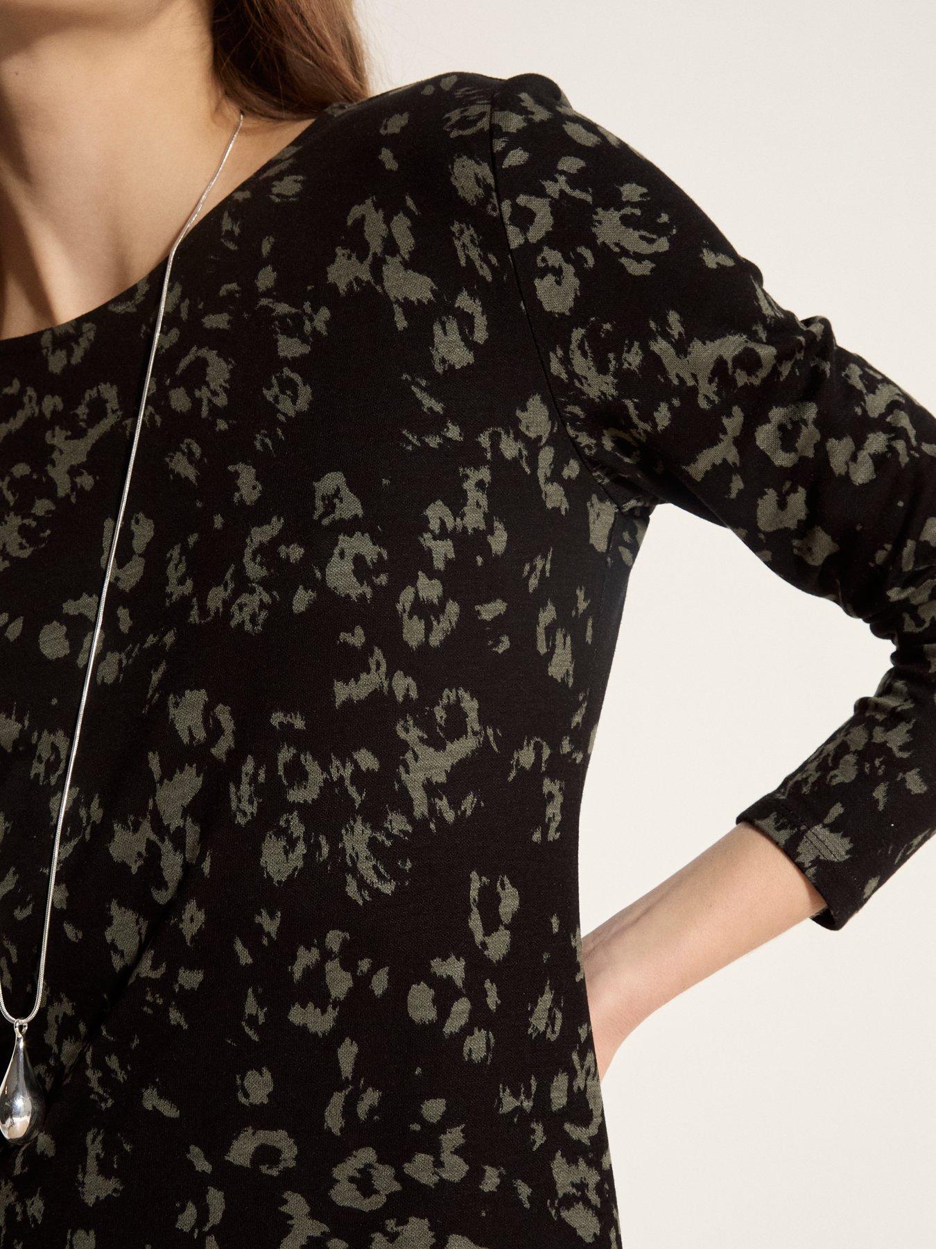 Image 4 of 4 of Apricot Apricot Distressed Leopard Jersey Dress