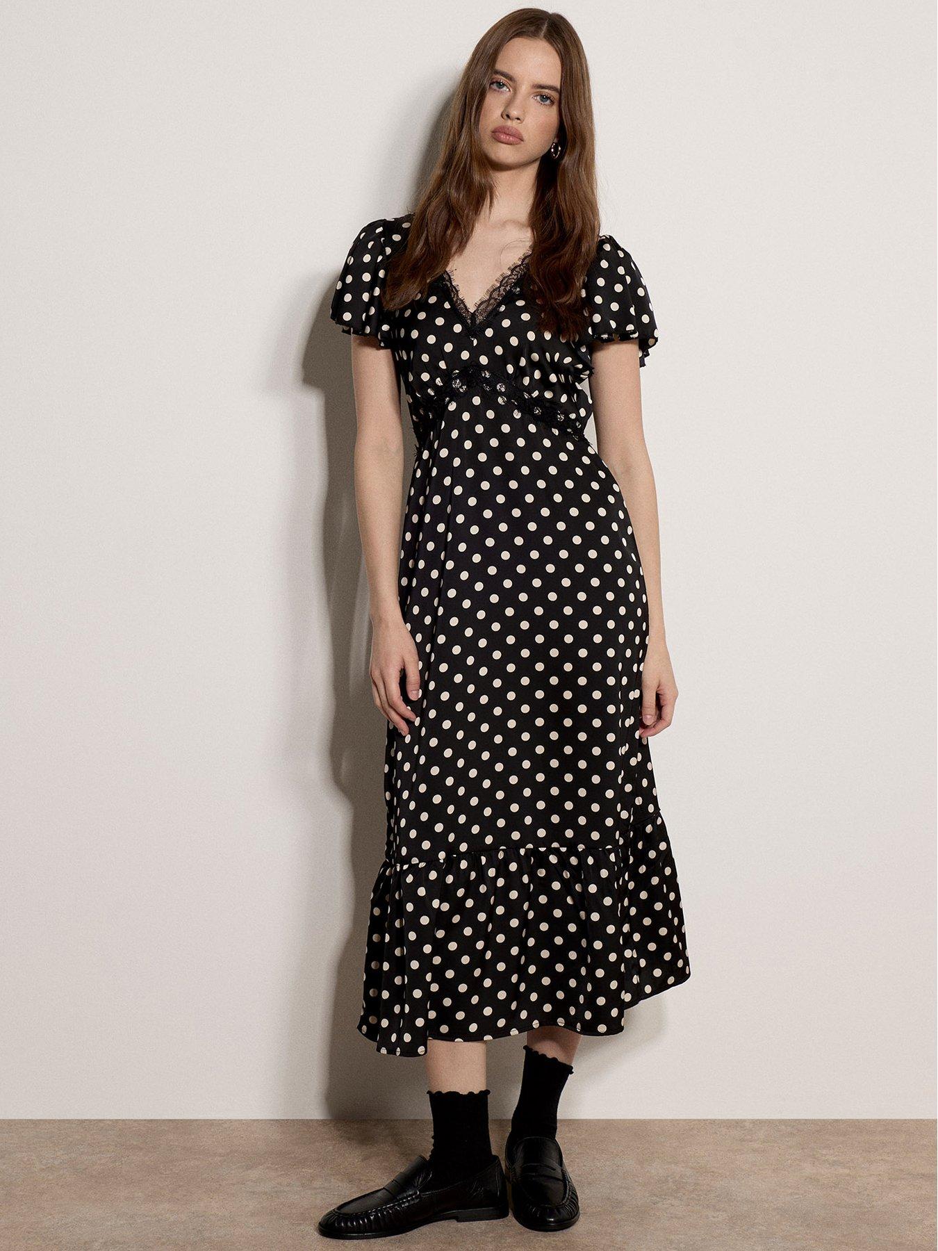 Image 1 of 4 of Apricot Ikat Zebra Midi Shirt Dress