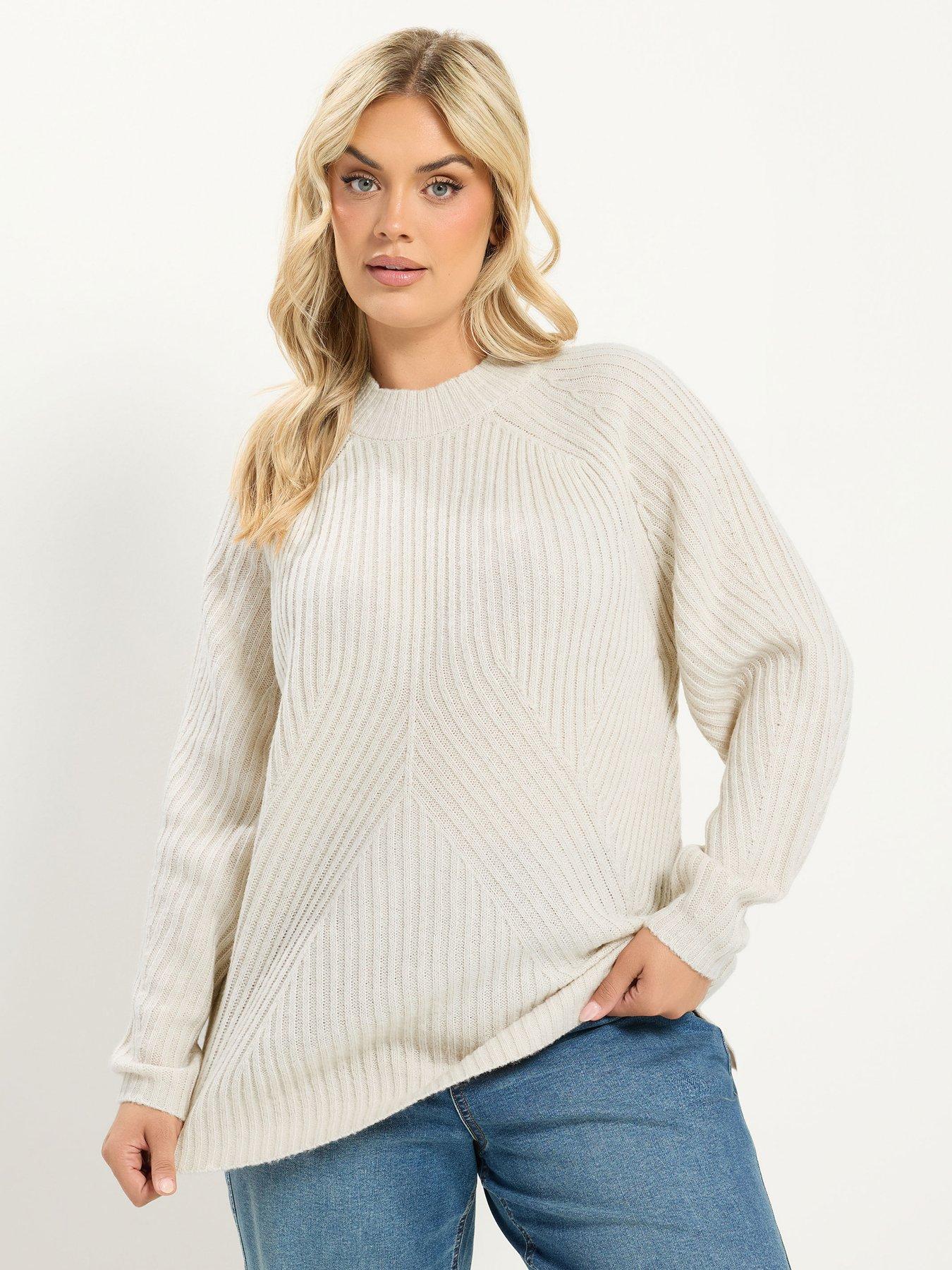 Image 1 of 4 of Yours Curve Stitch Design Jumper - Cream