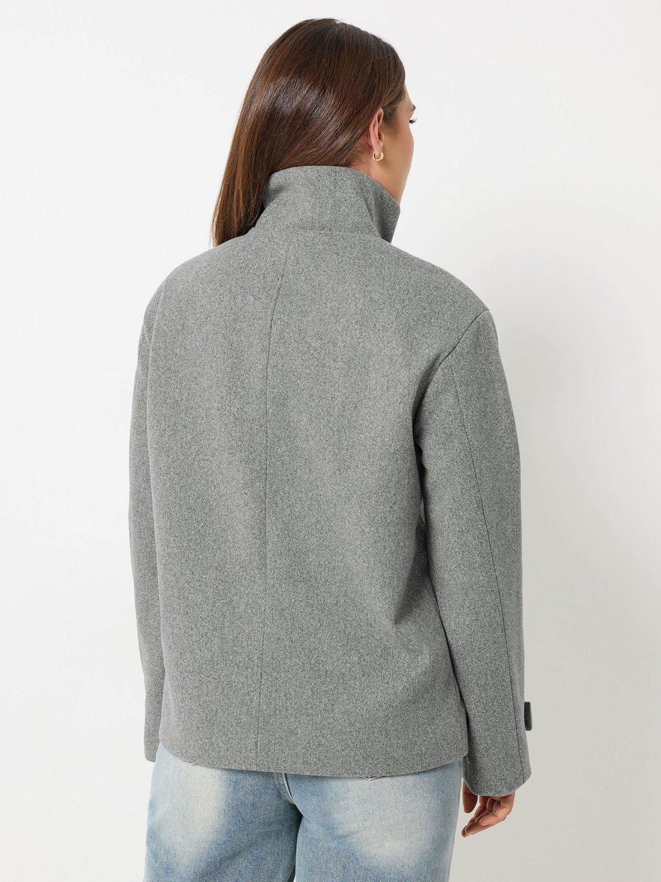 Image 2 of 4 of Long Tall Sally Cosy Funnel Neck Jacket - Grey