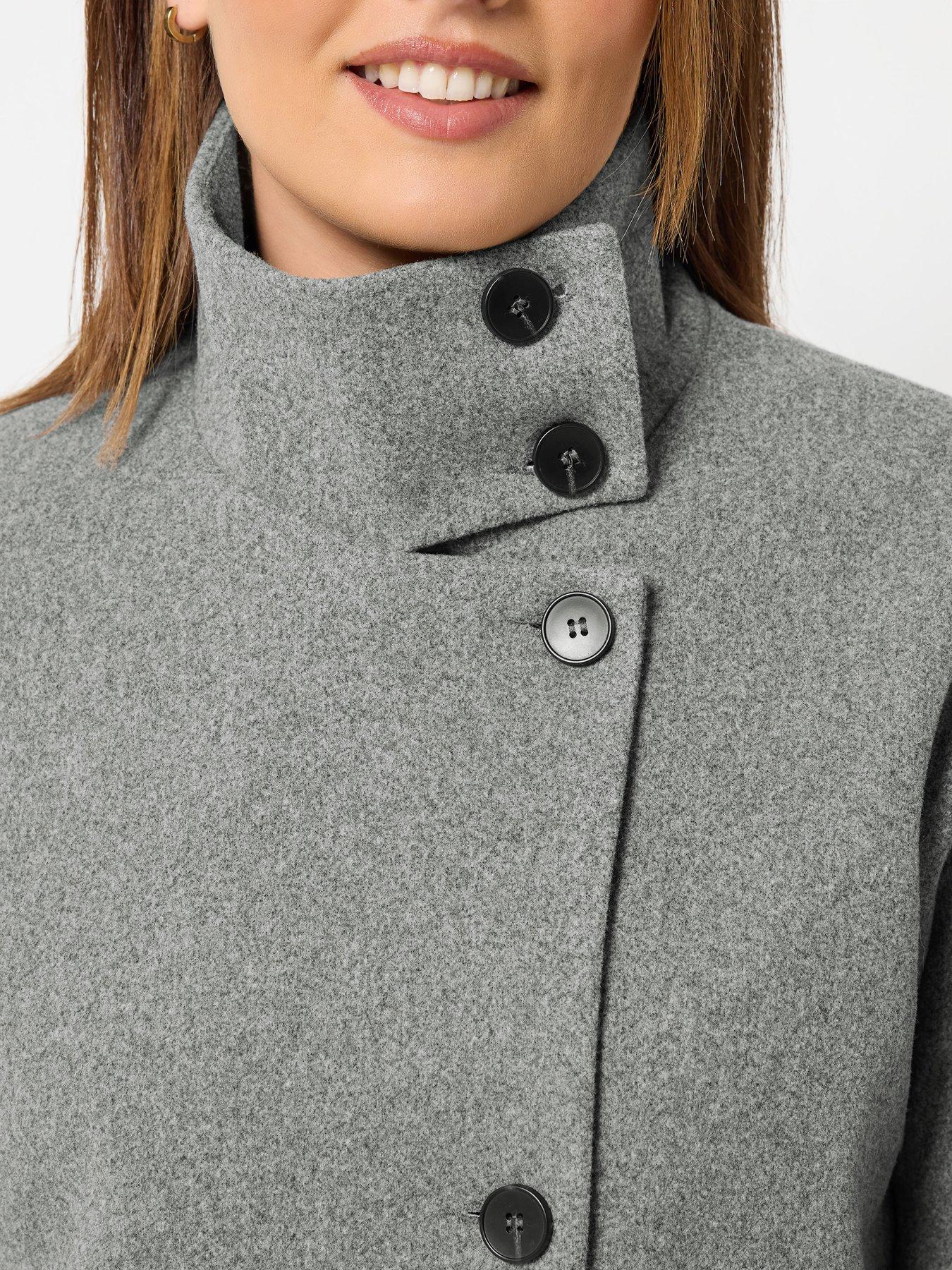 Image 4 of 4 of Long Tall Sally Cosy Funnel Neck Jacket - Grey