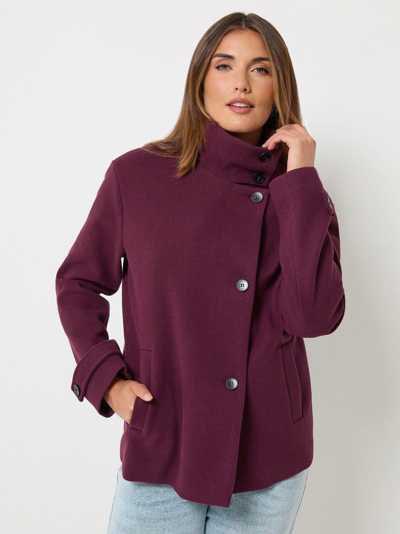 Image 1 of 4 of Long Tall Sally Cosy Funnel Neck Jacket - Red