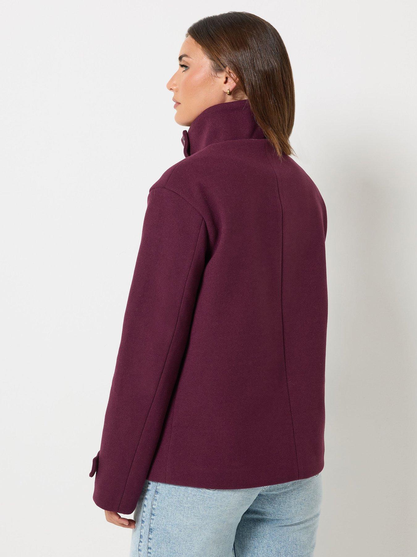 Image 2 of 4 of Long Tall Sally Cosy Funnel Neck Jacket - Red