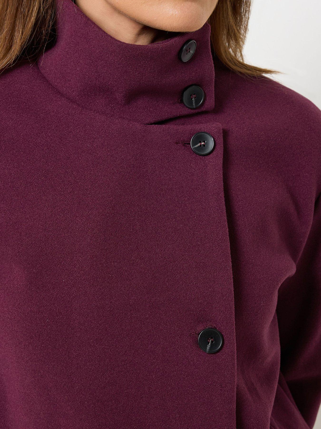 Image 4 of 4 of Long Tall Sally Cosy Funnel Neck Jacket - Red