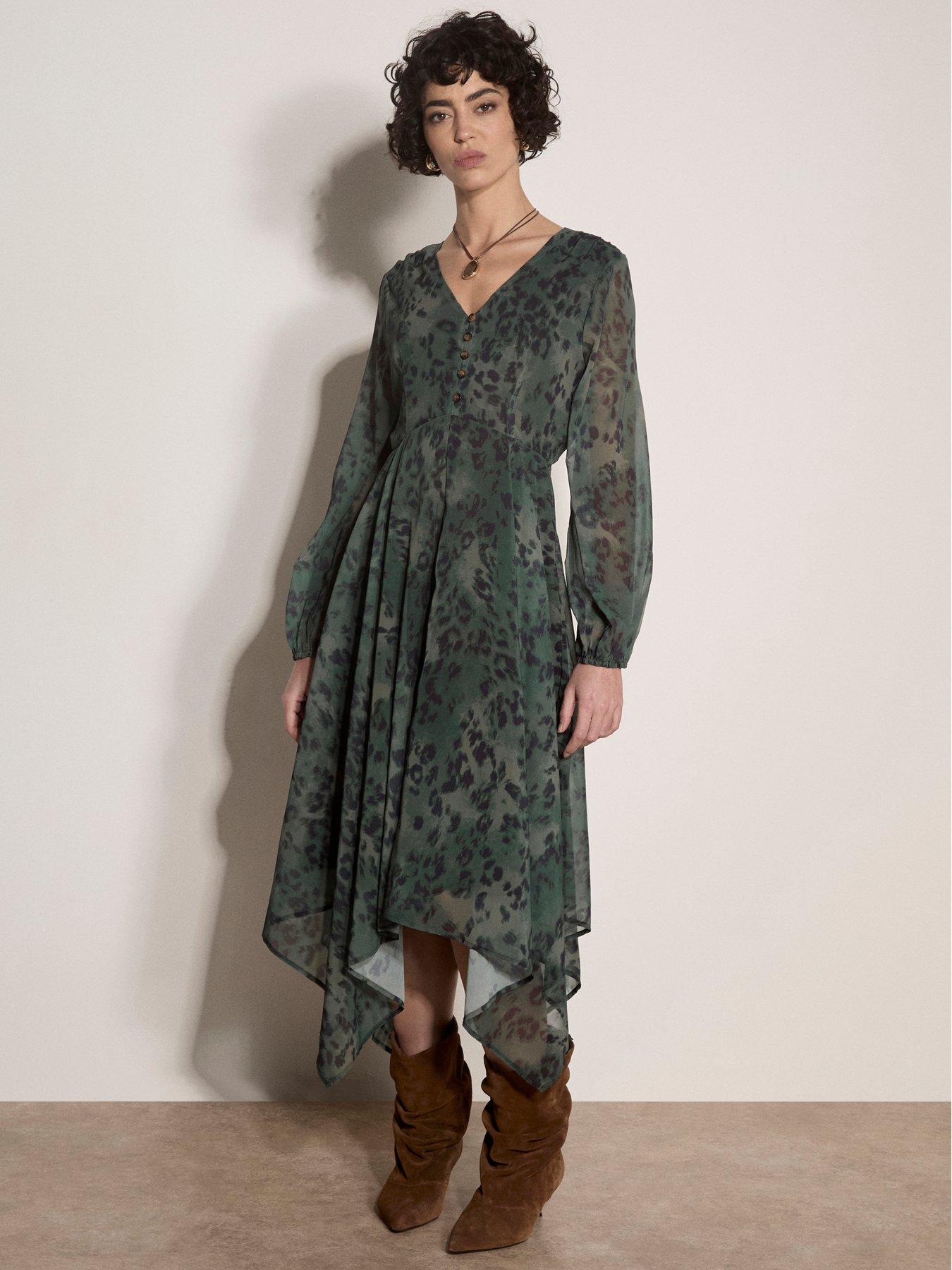 Apricot Apricot Brushed Distressed Leopard Dress