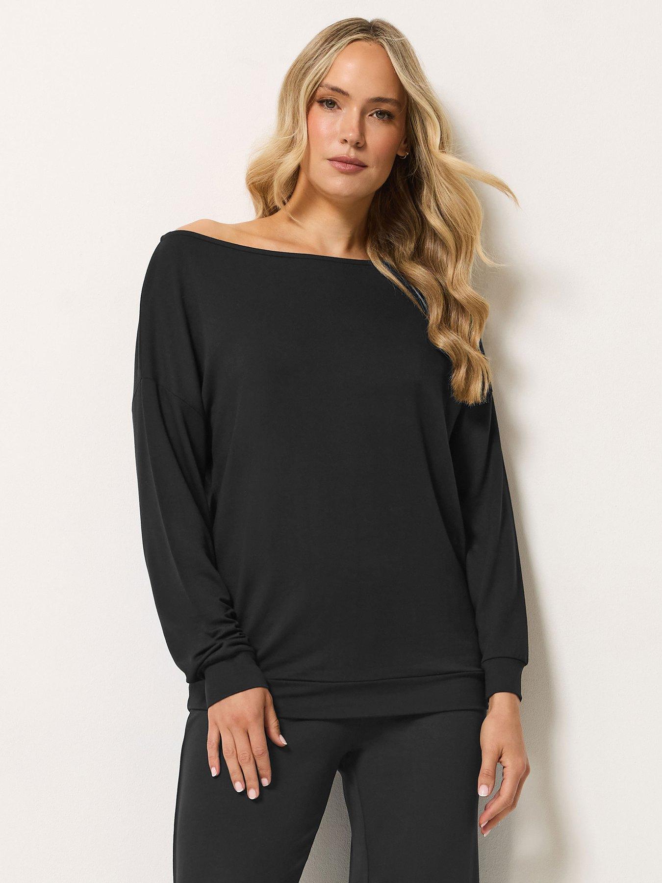 Image 1 of 4 of Long Tall Sally Tall Off Shoulder Loopback T-shirt