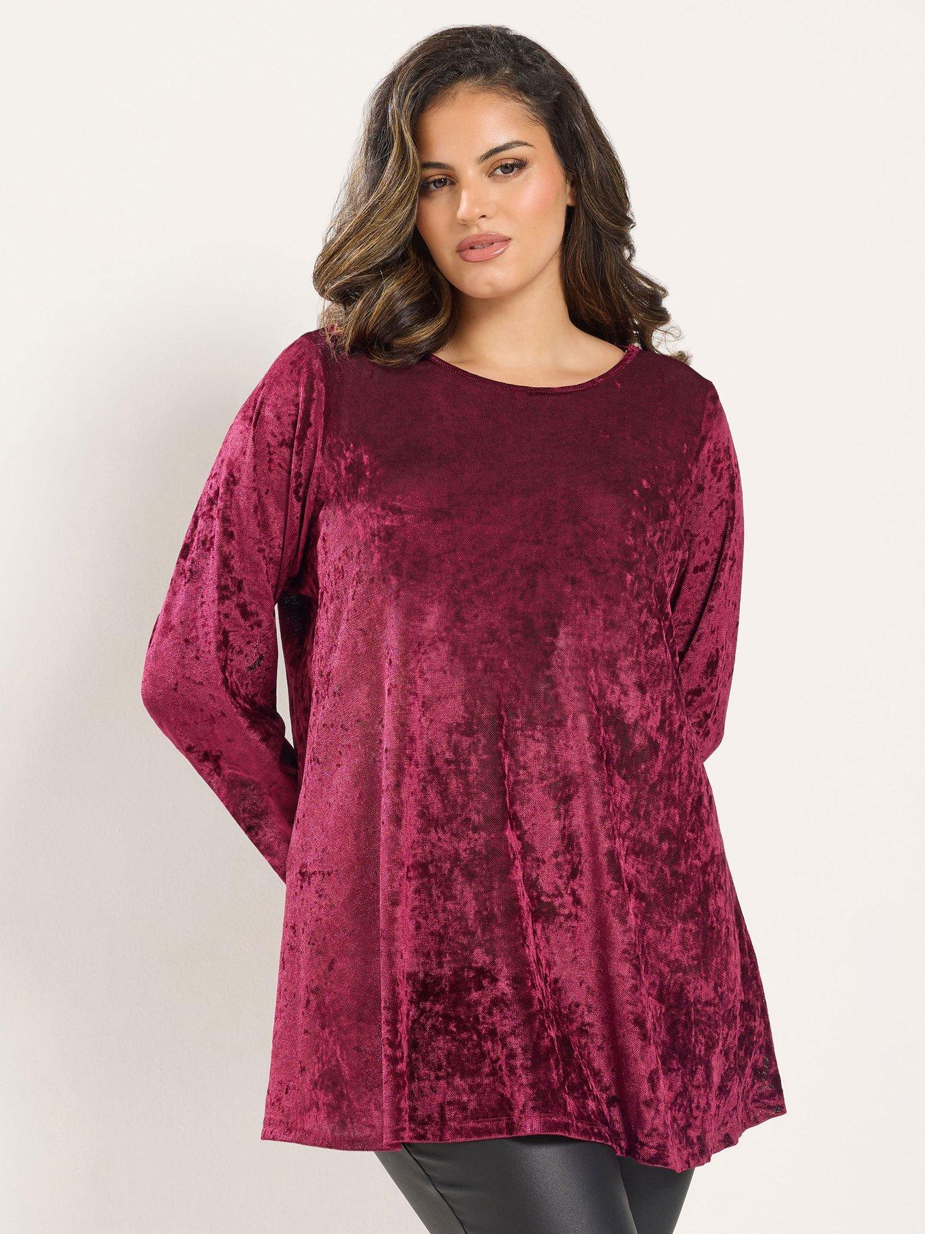 Image 1 of 4 of Yours Curve Velour Swing Top