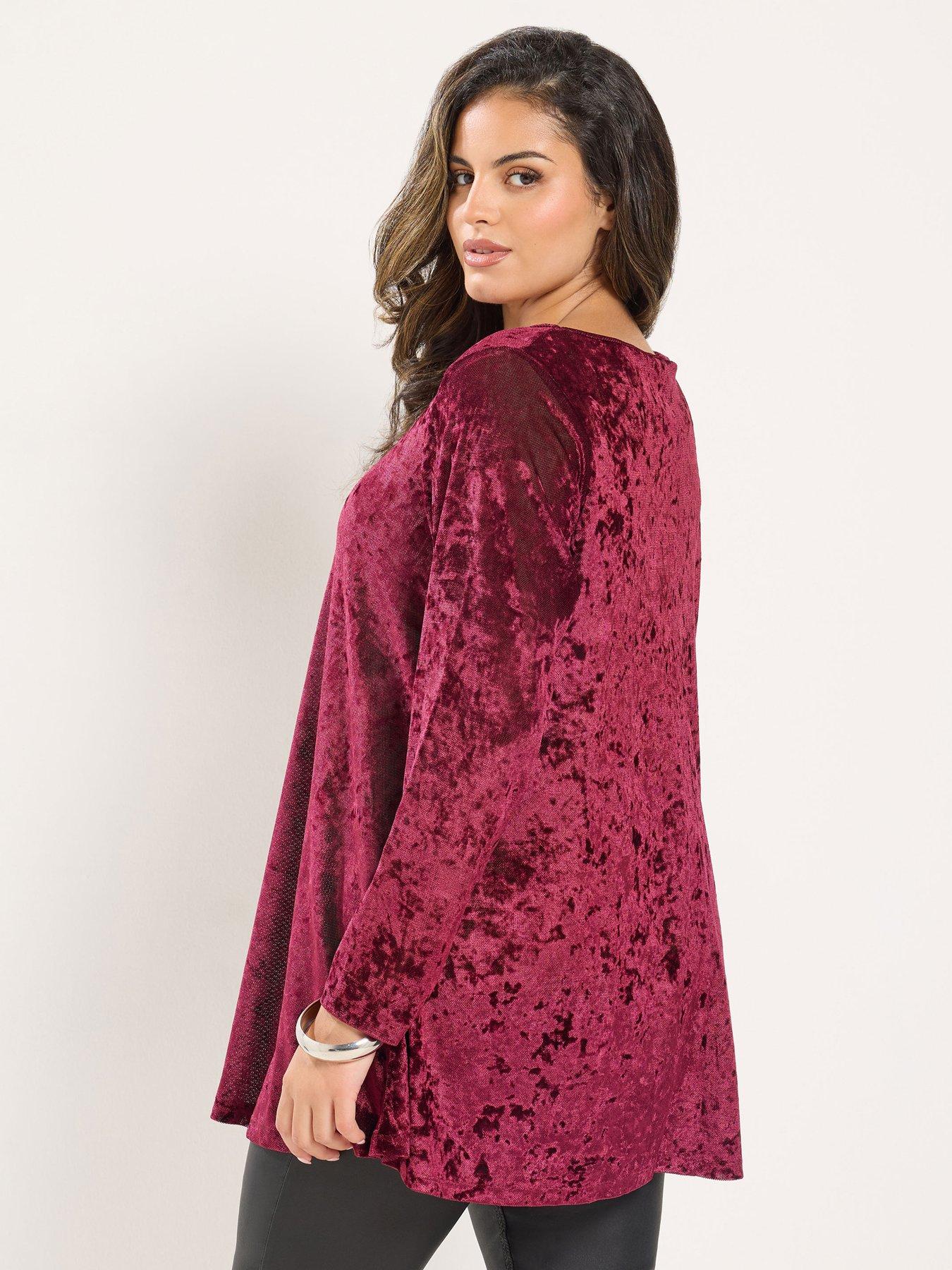 Image 2 of 4 of Yours Curve Velour Swing Top