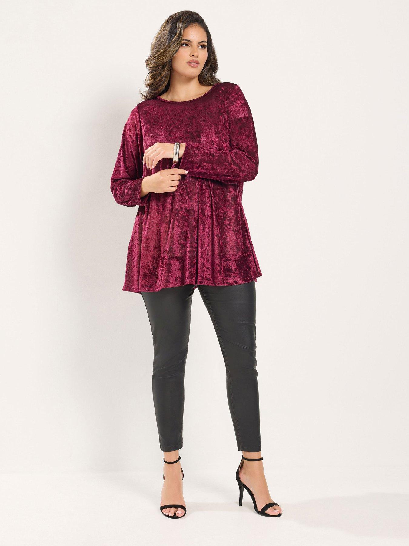 Image 3 of 4 of Yours Curve Velour Swing Top