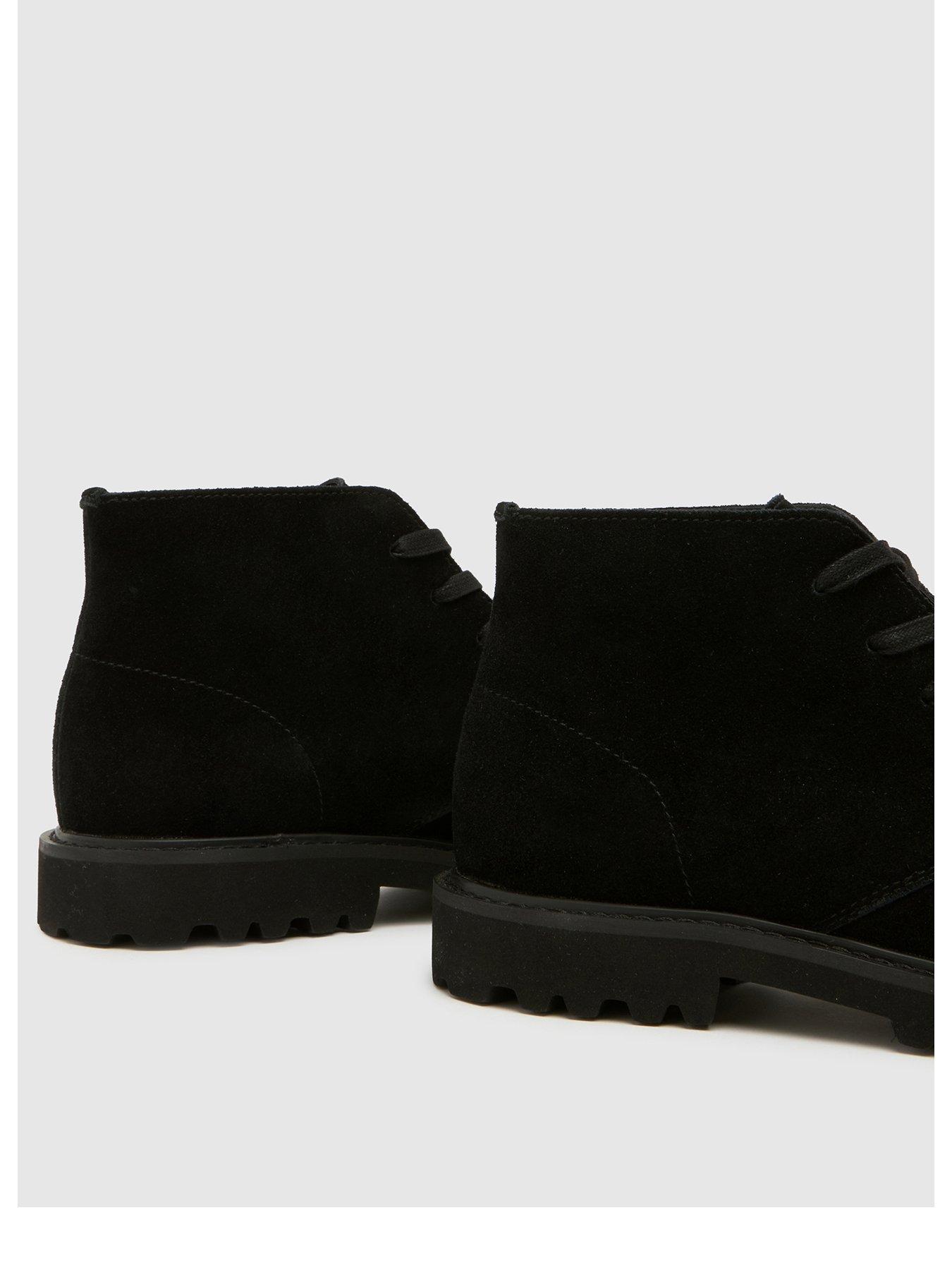 Image 2 of 4 of Schuh Mens Apron Toe Lace Up Lug Sole Boots - Black