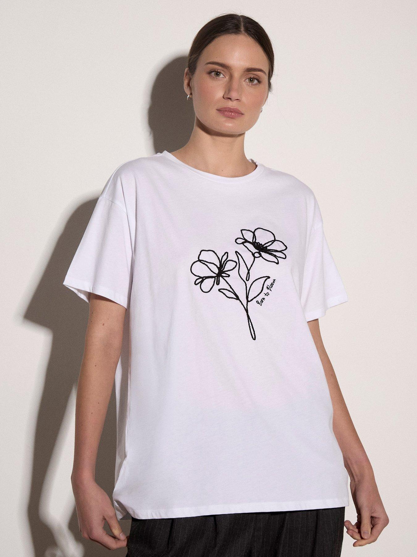 Image 4 of 4 of Apricot Abstract Flower Graphic Tee