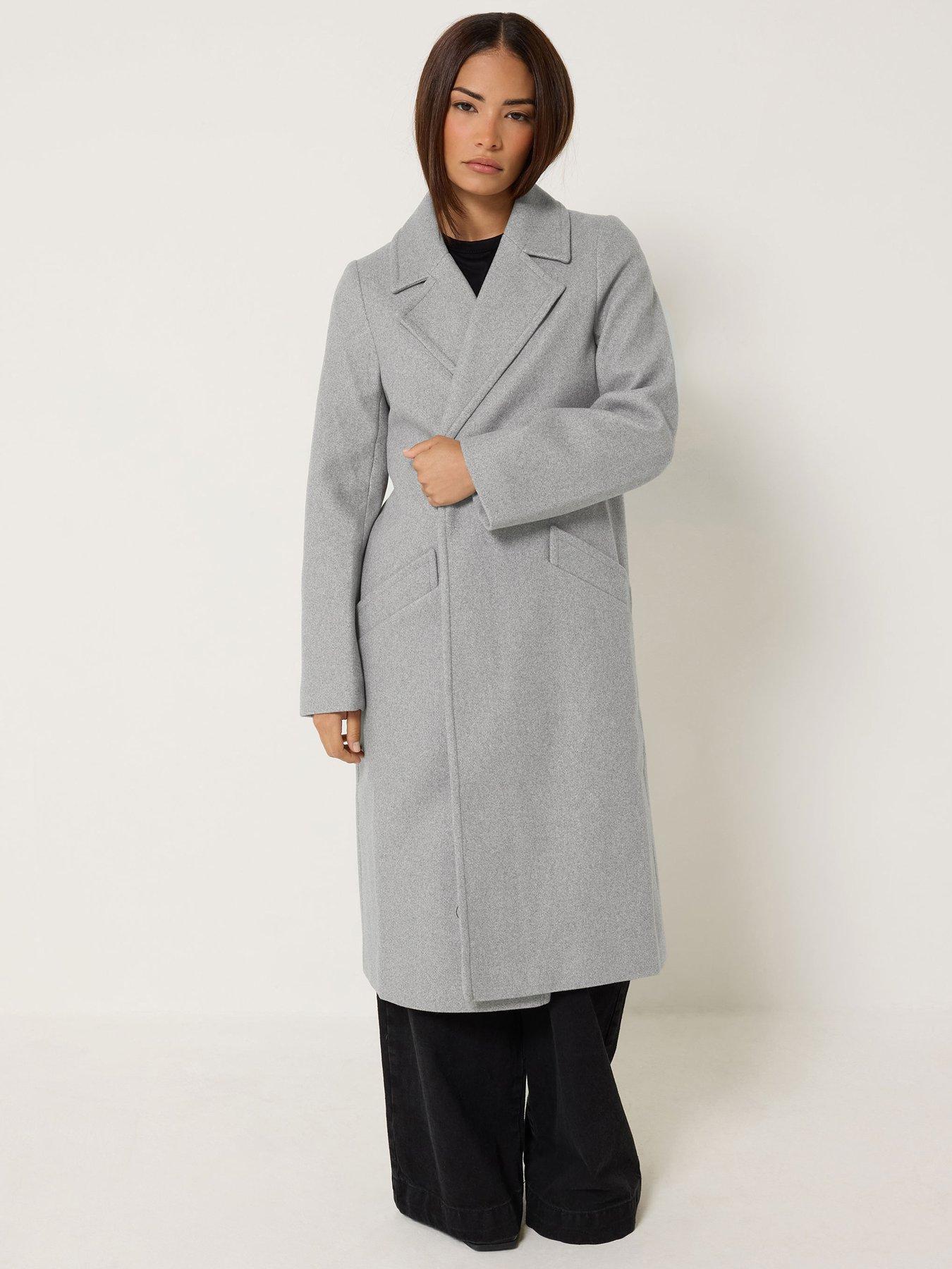 PixieGirl Petite Longline City Coat - Grey