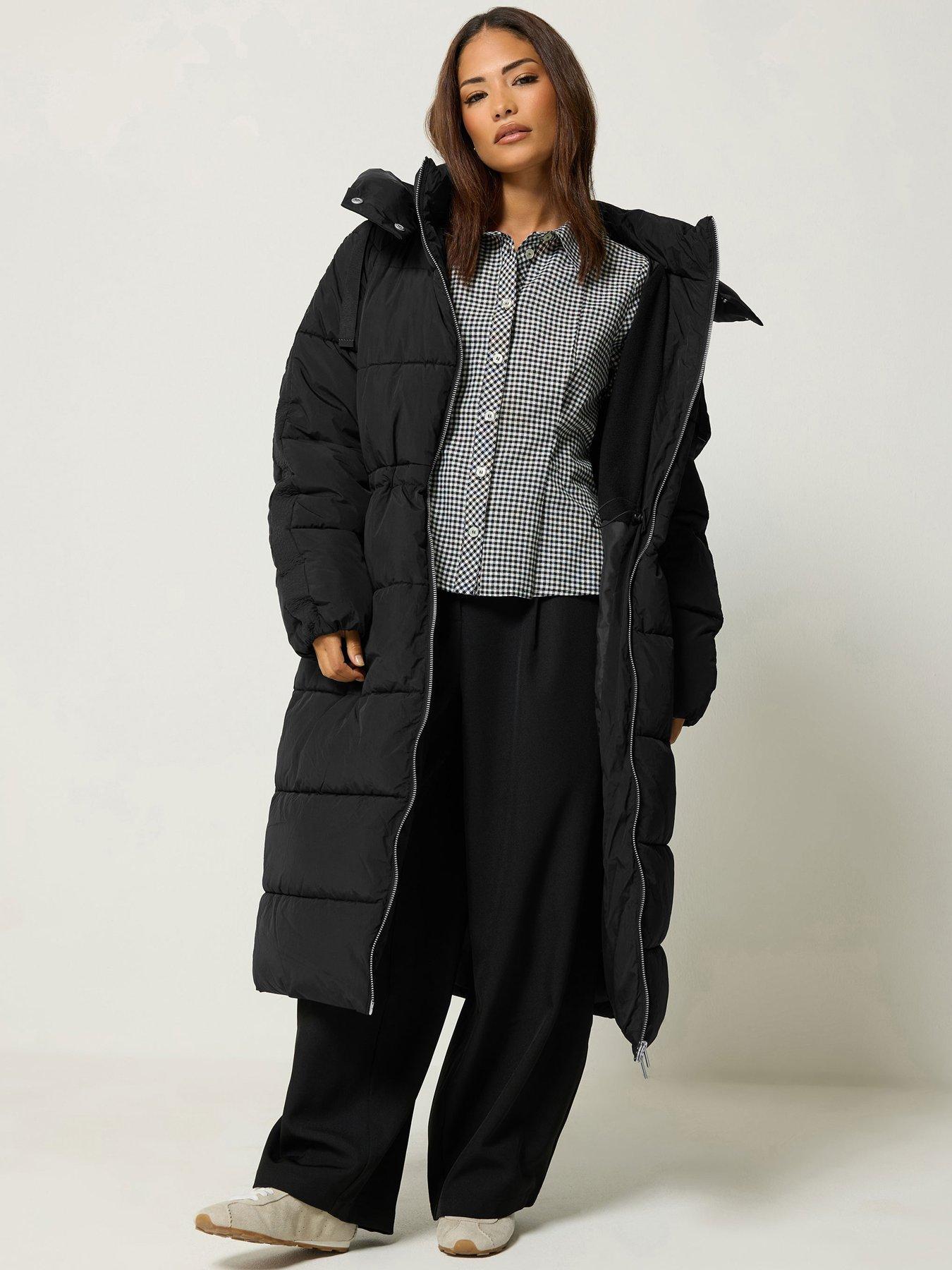 PixieGirl Petite Midi Padded Coat - Black