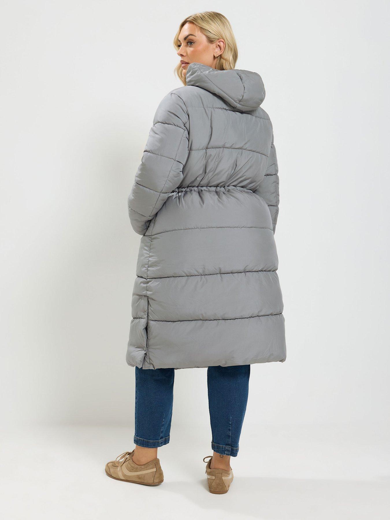 Image 2 of 4 of Yours Curve Epp Longline Padded Coat - Grey