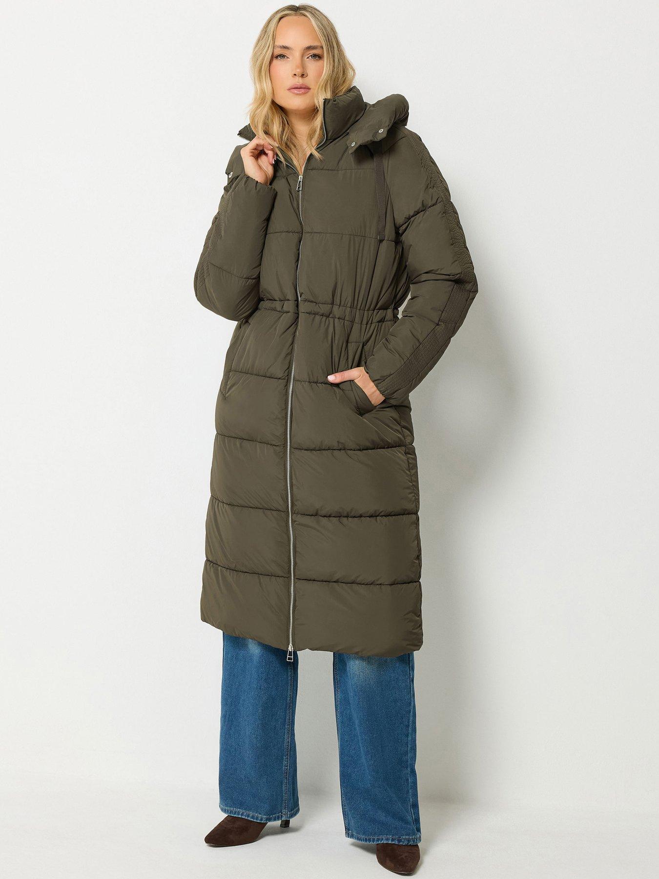 Image 1 of 4 of Long Tall Sally Midi Padded Coat - Brown