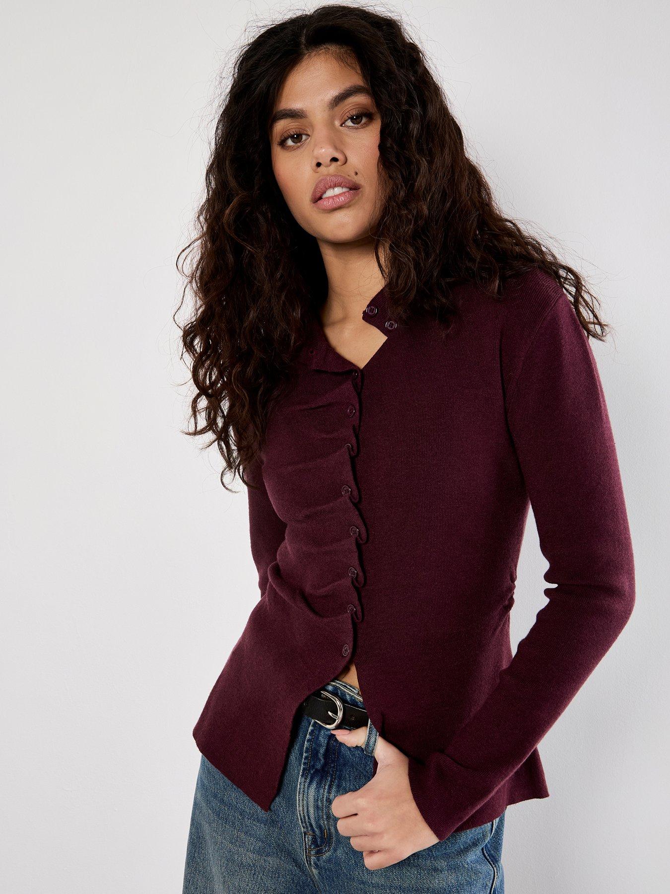 Apricot Apricot Pleat Button Knit Top