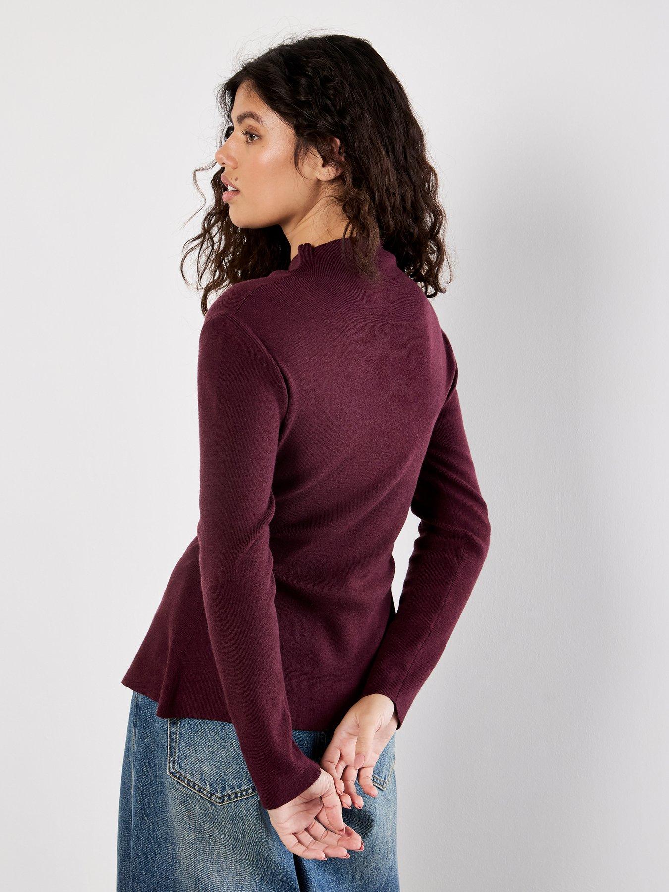 Image 2 of 5 of Apricot Pleat Button Knit Top