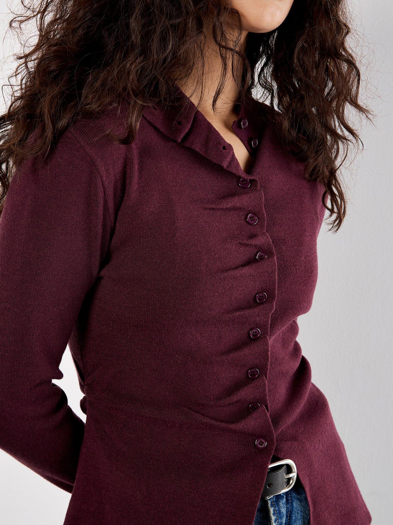 Image 5 of 5 of Apricot Pleat Button Knit Top