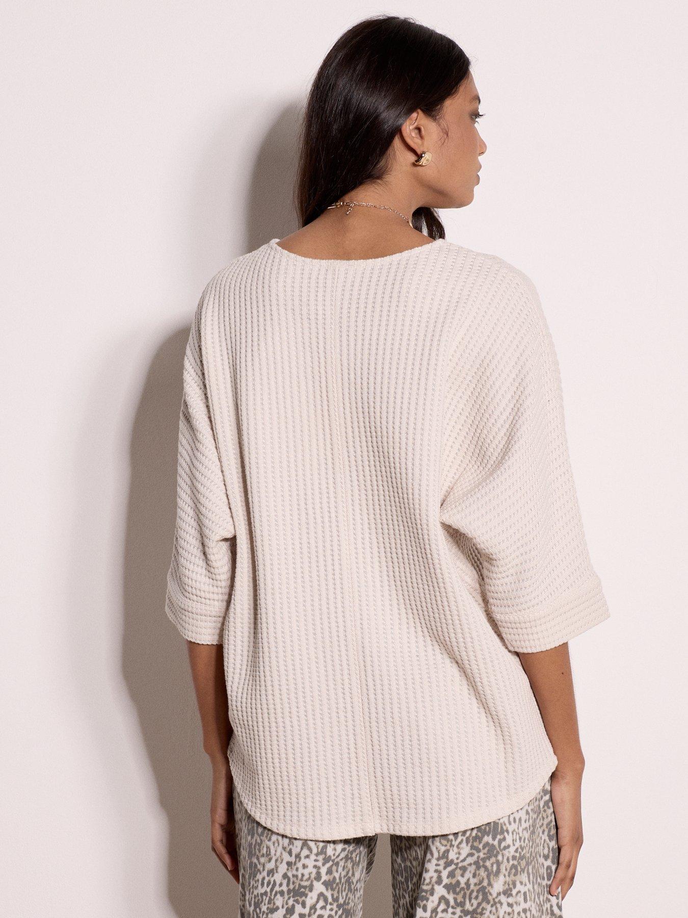 Image 2 of 4 of Apricot Apricot Waffle Knit Batwing Top