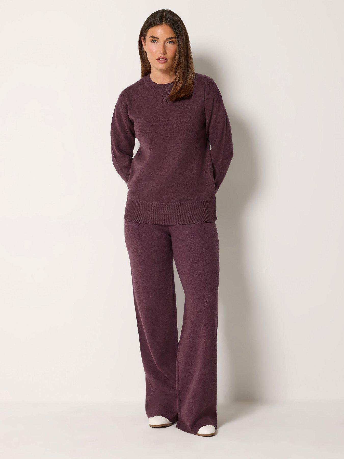 Image 1 of 3 of Long Tall Sally Tall Knit Sweatshirt &amp; Trouser Set