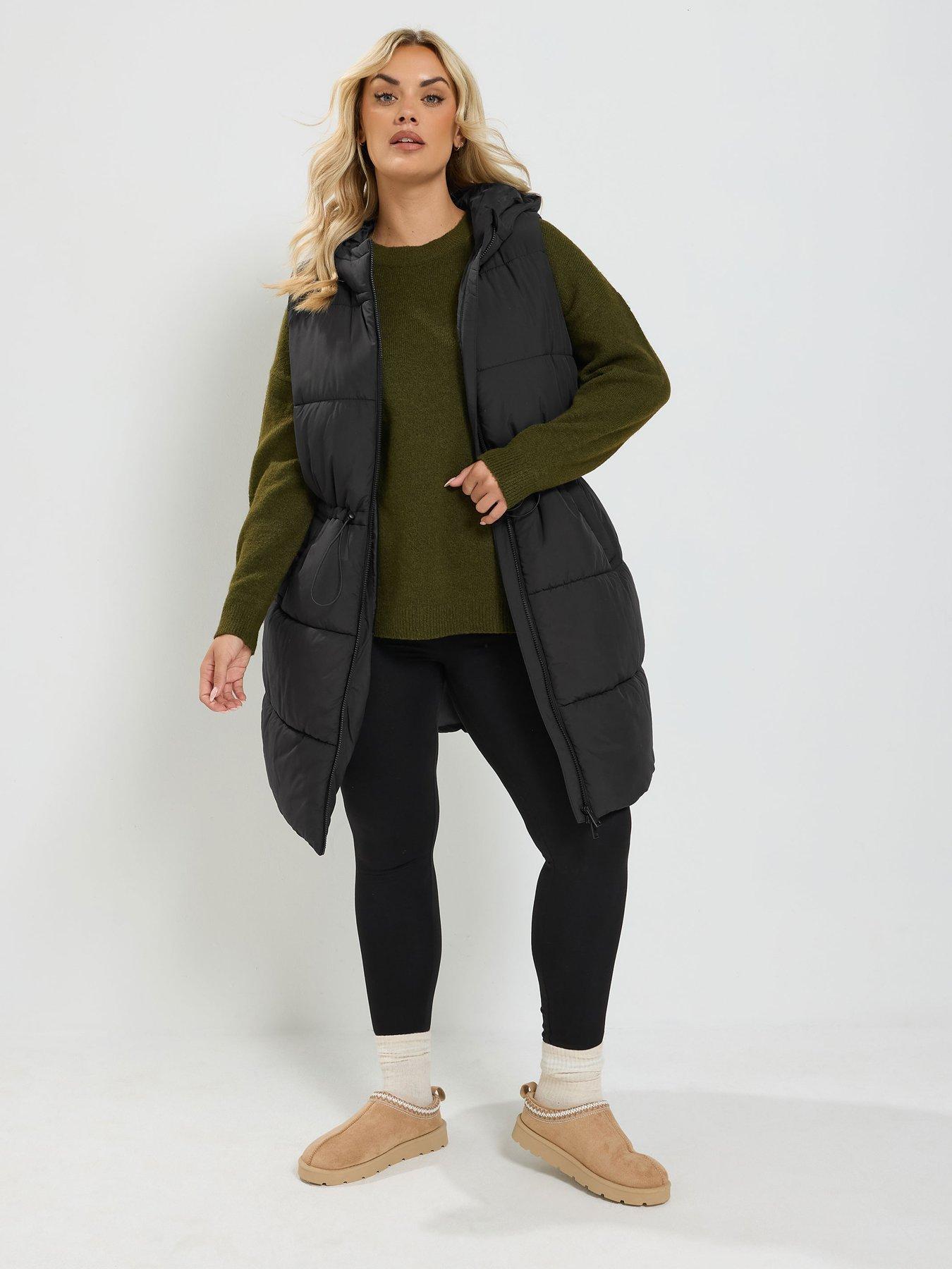 Image 3 of 4 of Yours Curve Zip Through Gilet - Black