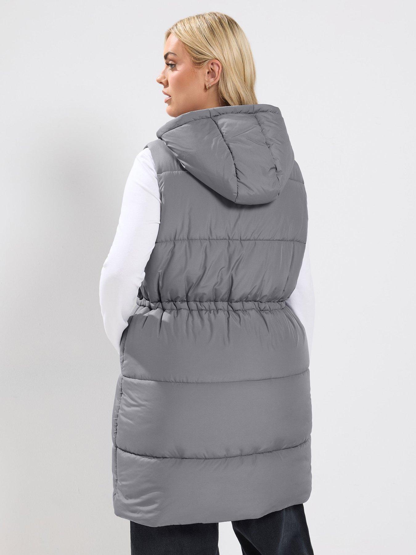 Image 2 of 4 of Yours Curve Zip Thru Gilet - Grey