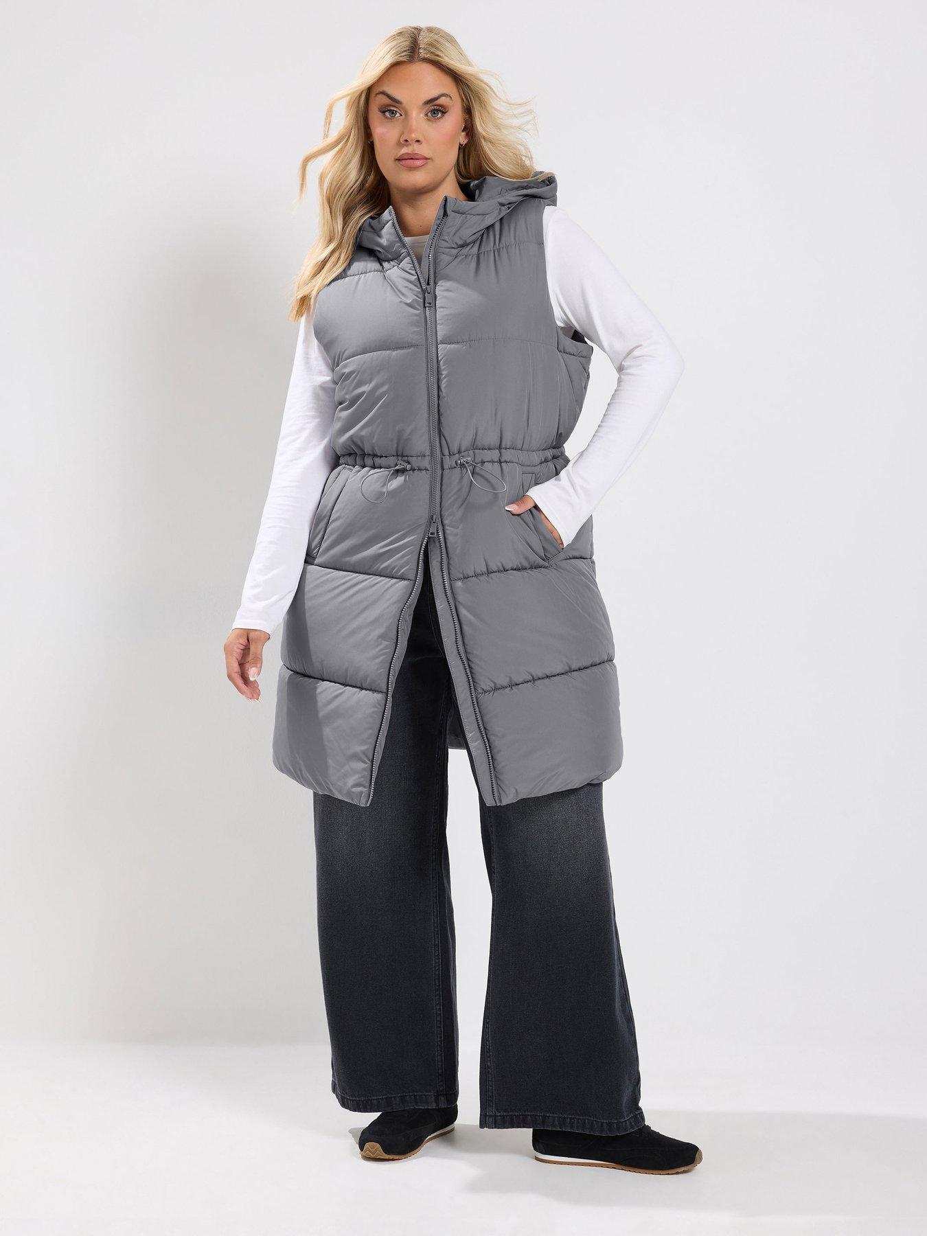 Image 3 of 4 of Yours Curve Zip Thru Gilet - Grey