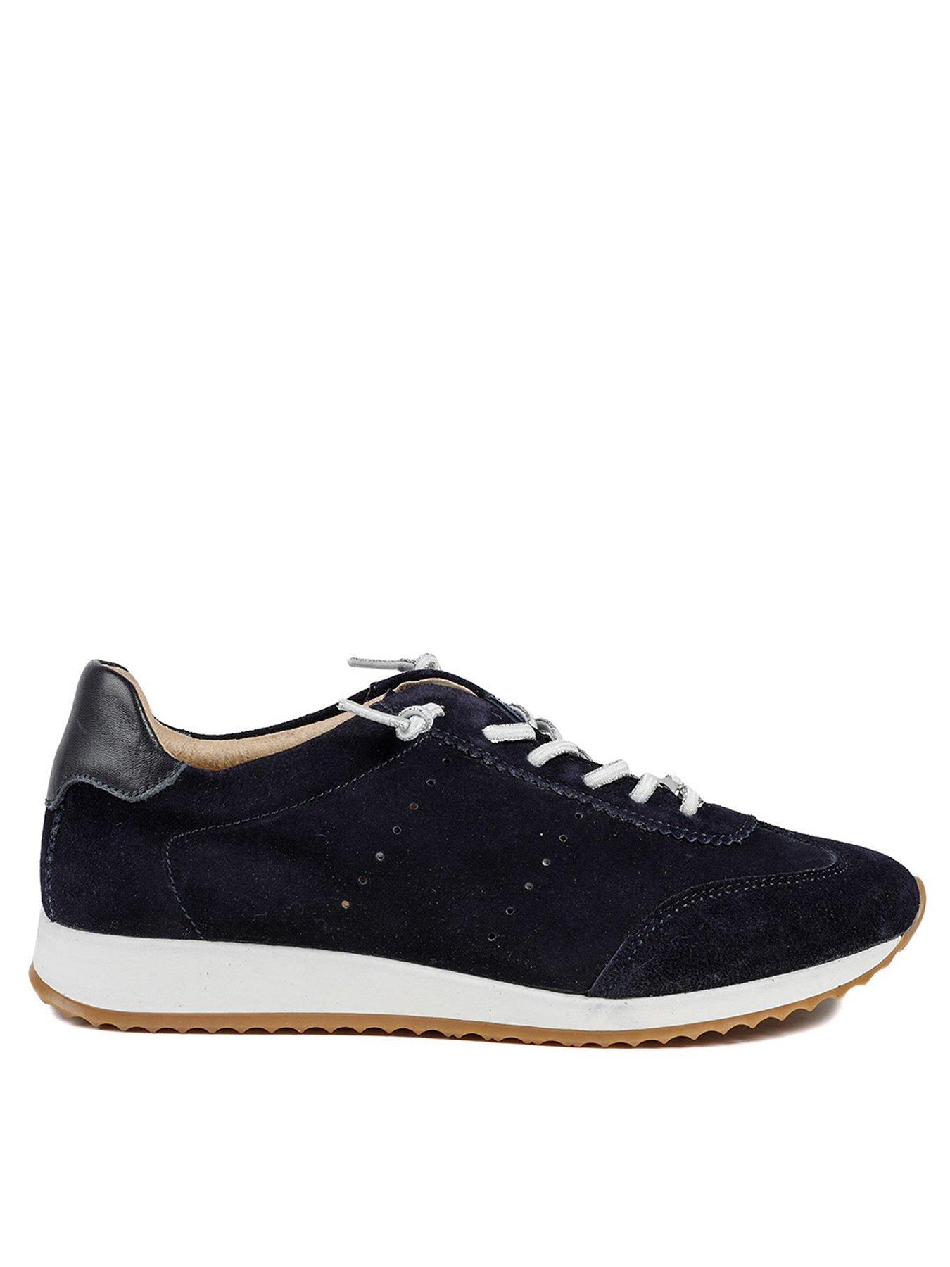Jones Bootmaker Aleyna Lace Up Trainer - Navy Suede