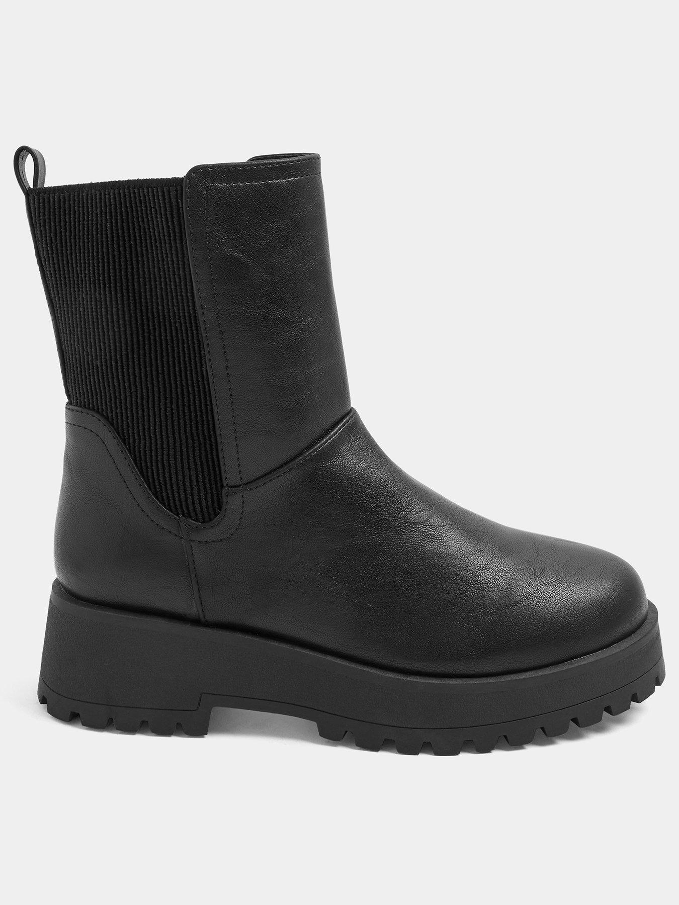 Yours Extra Wide Fit Wedge Chelsea Boot - Black