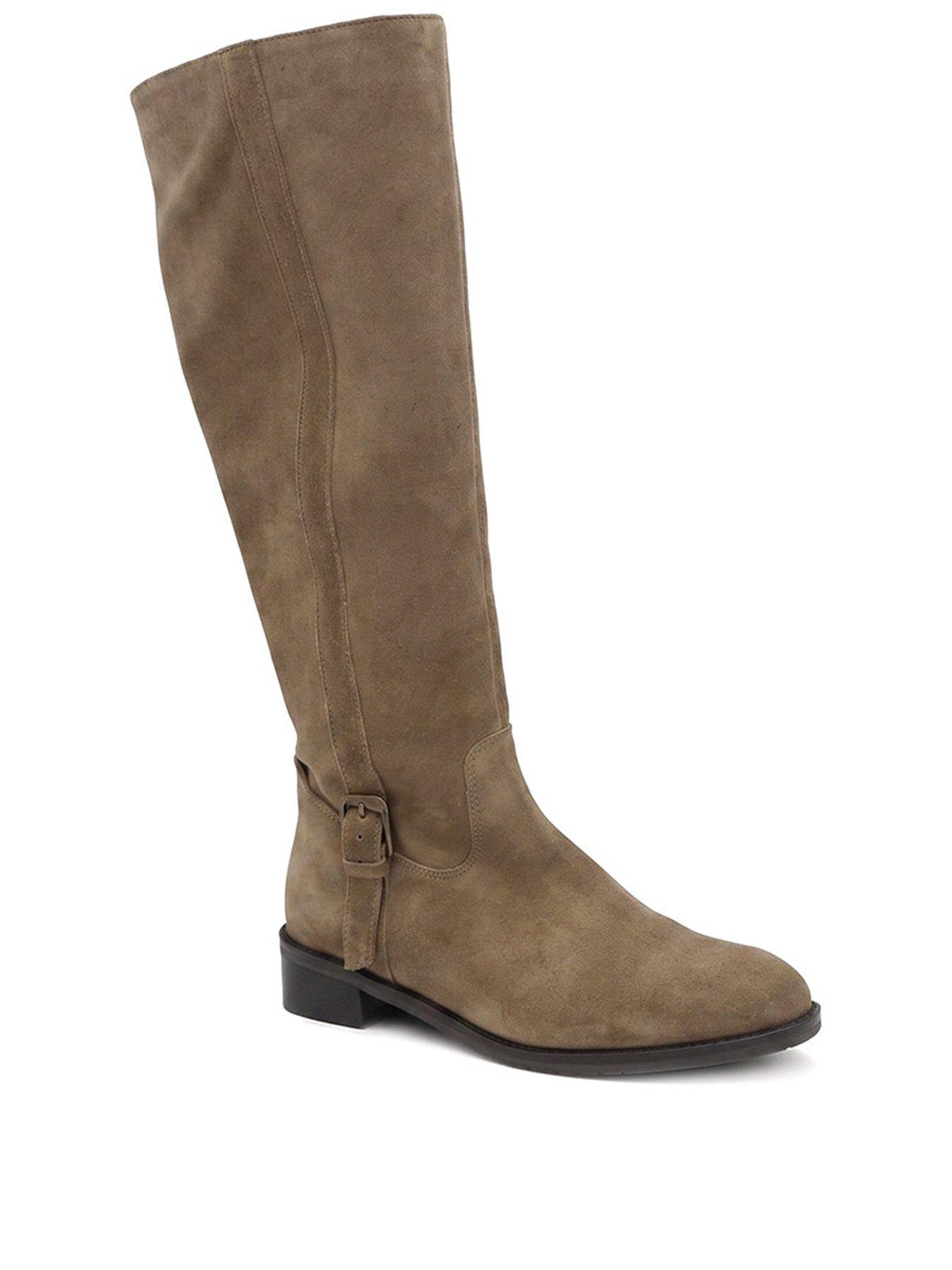 Image 2 of 6 of Jones Bootmaker Womens Knee-High Leather Side Zip Riding Boots - Beige