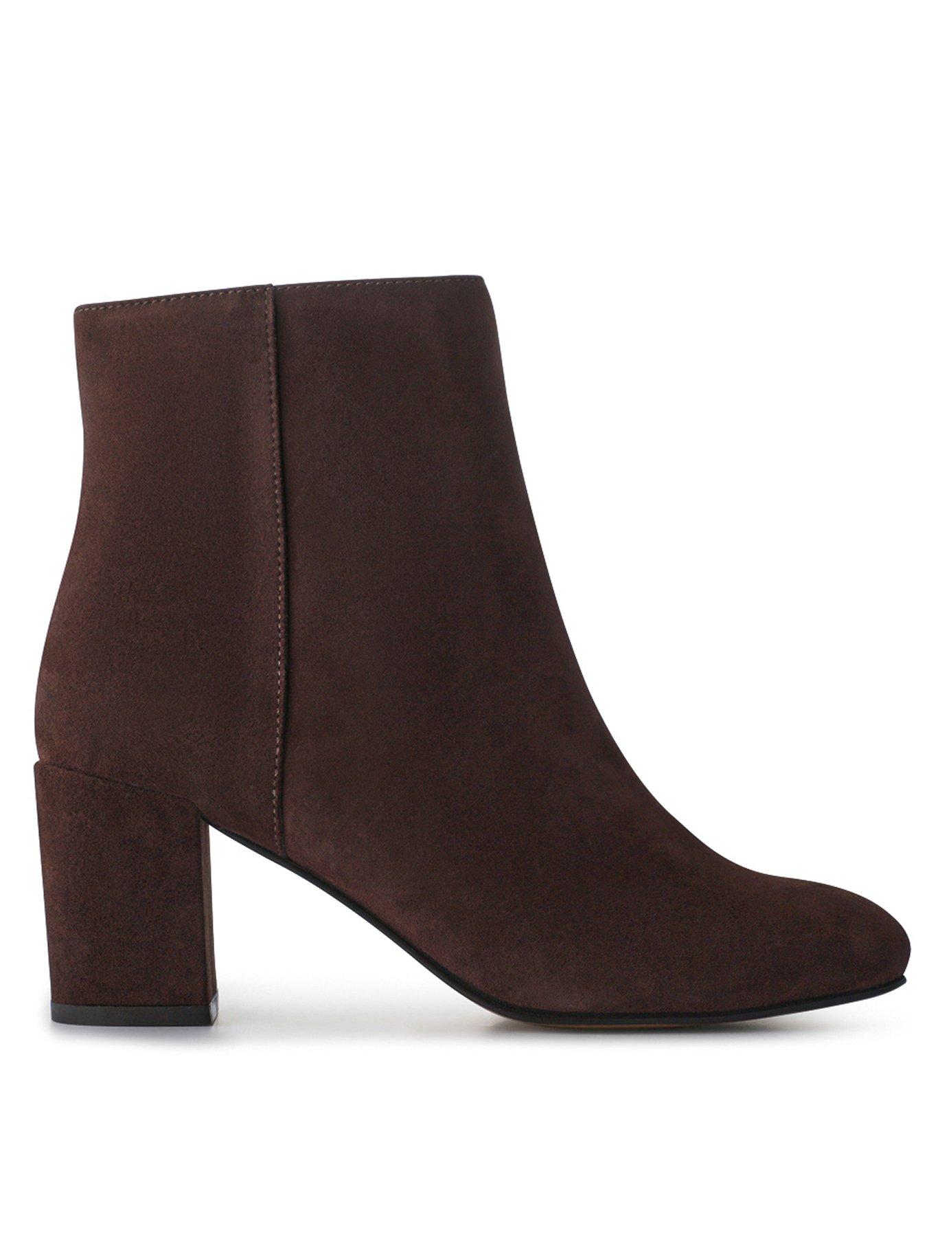 Jones Bootmaker Neptune3 Heeled Ankle Boot - Chocolate Suede