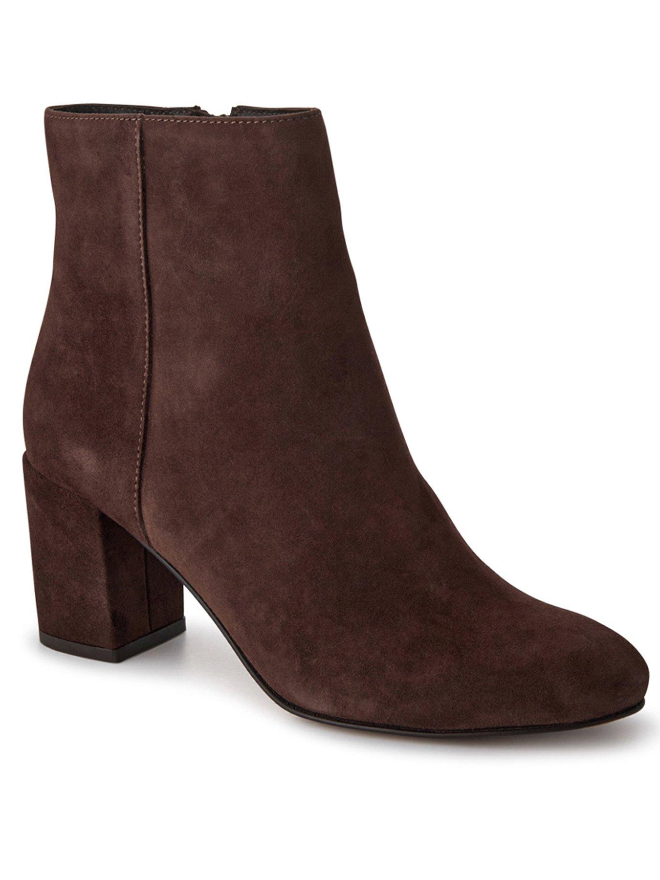 Image 2 of 6 of Jones Bootmaker Neptune3 Heeled Ankle Boot - Chocolate Suede