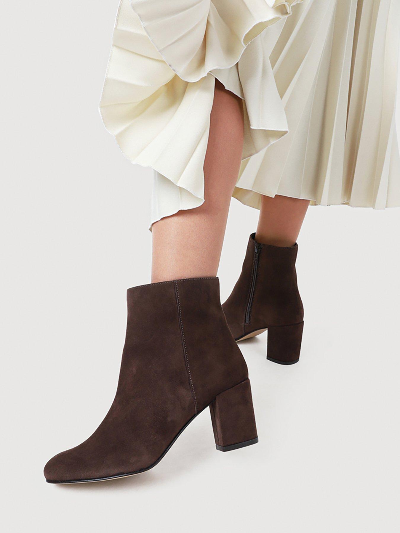 Image 6 of 6 of Jones Bootmaker Neptune3 Heeled Ankle Boot - Chocolate Suede